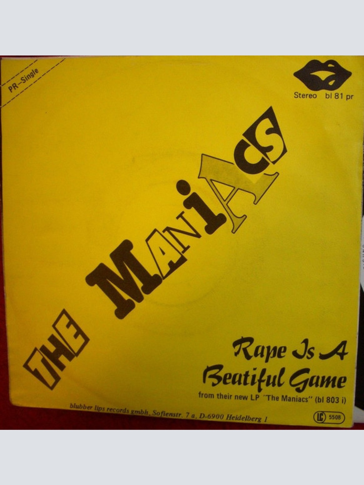 Vinyl / The Maniacs (6) / Pancake (3) - Rape Is A Beautiful Game / Painted Rush-Hour