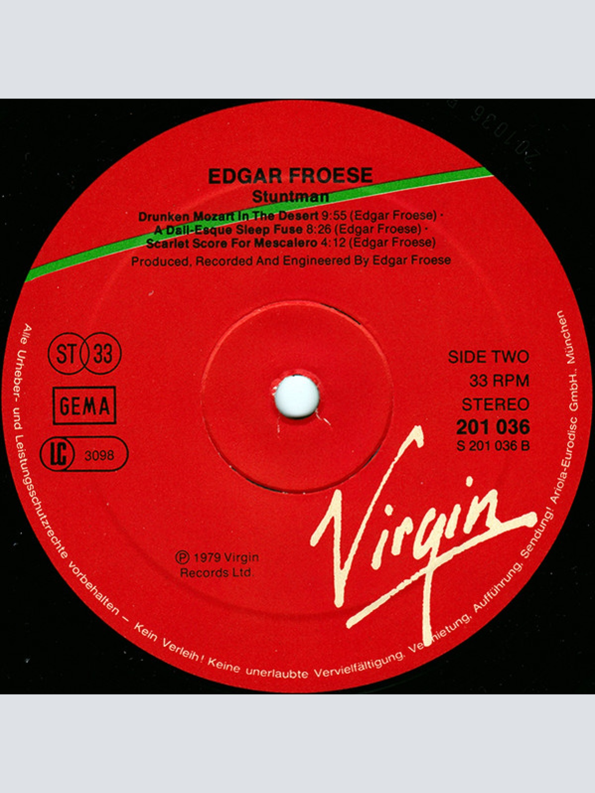 Vinyl / Edgar Froese - Stuntman