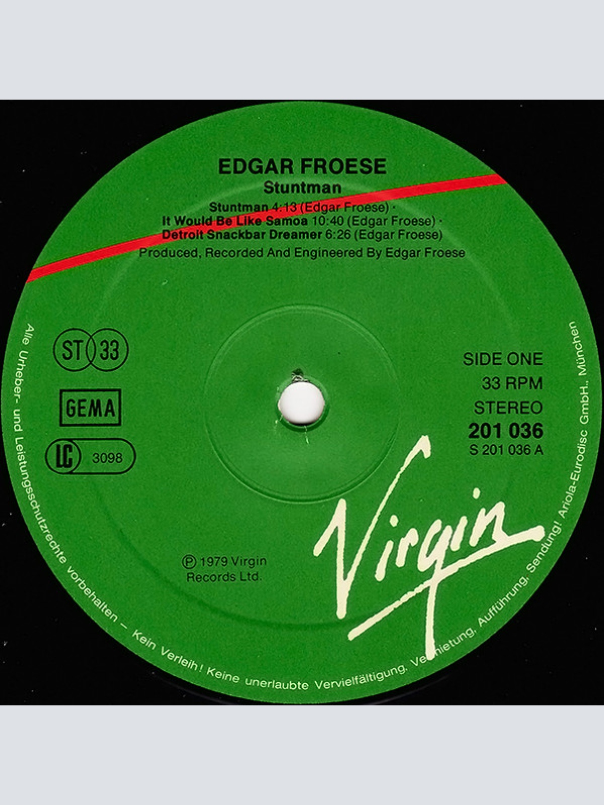 Vinyl / Edgar Froese - Stuntman
