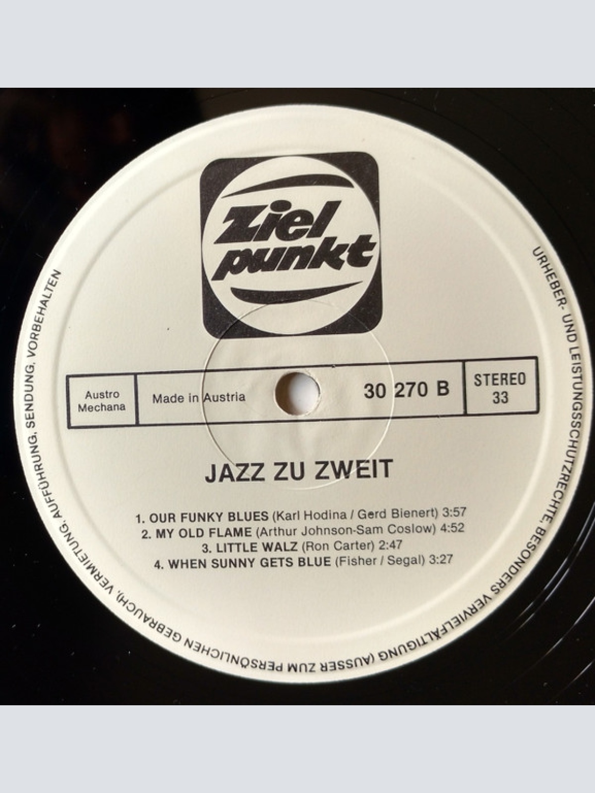 Vinyl / Karl Hodina, Gerd Bienert - Jazz Zu Zweit