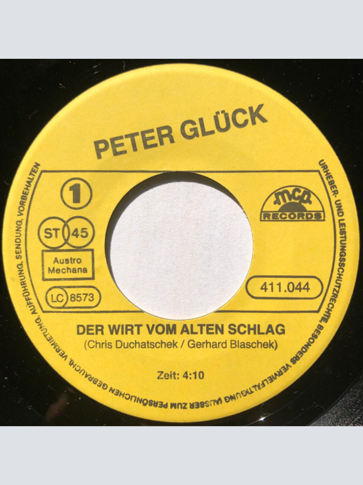 Vinyl / Peter Glück - Der Wirt Vom Alten Schlag