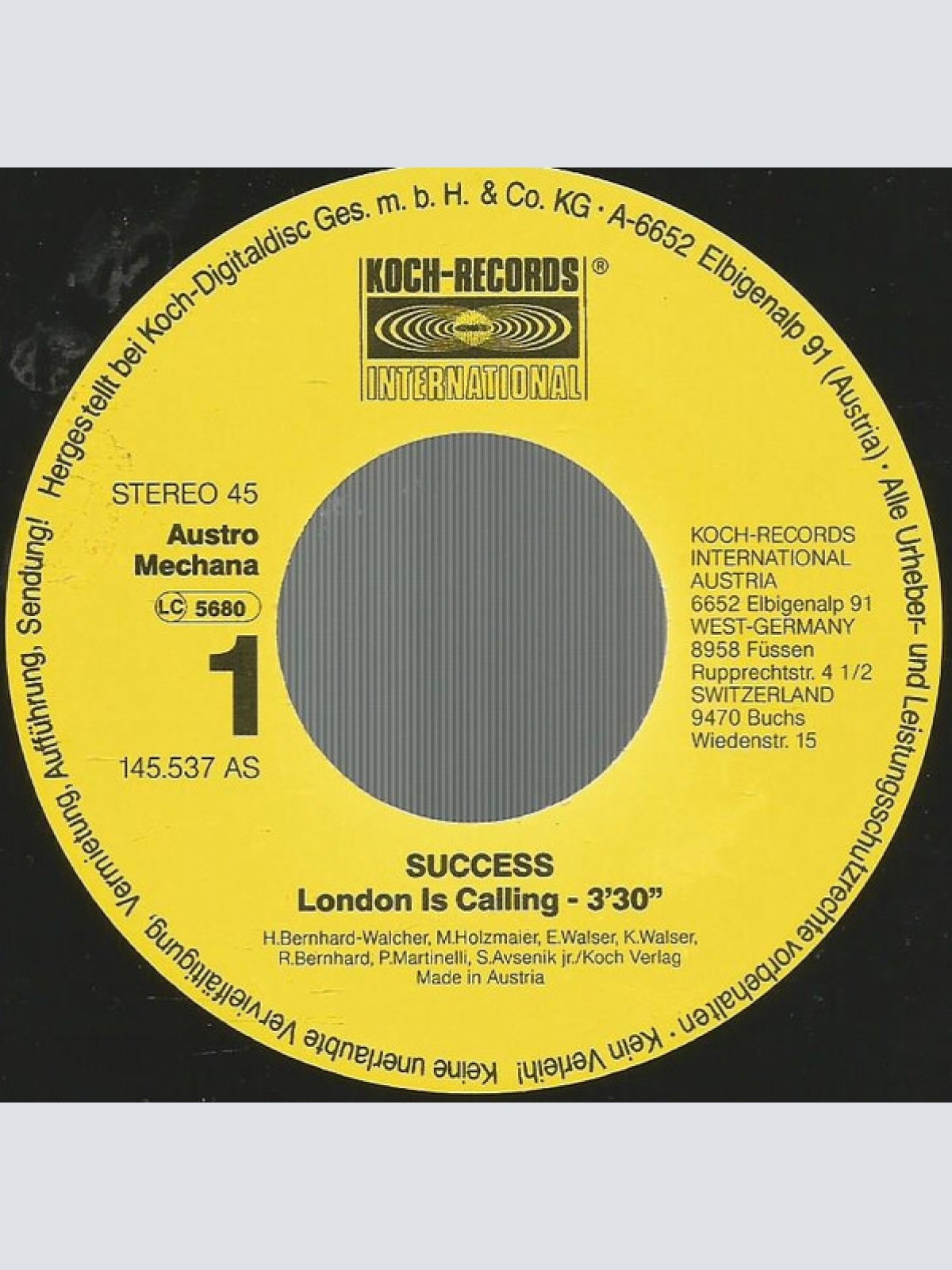 Vinyl / Success (15) - London Is Calling