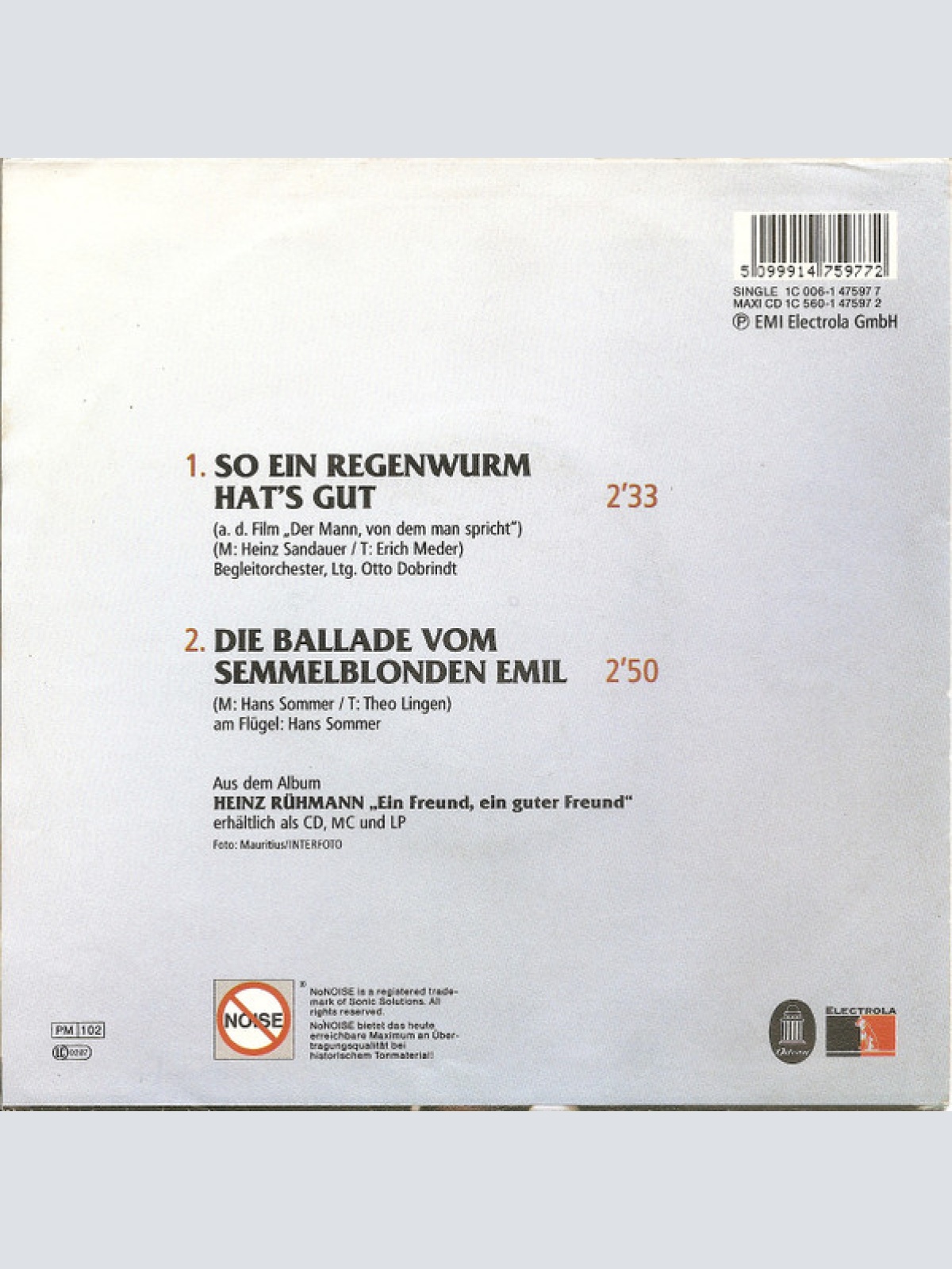 Vinyl / Heinz Rühmann - So Ein Regenwurm Hat's Gut