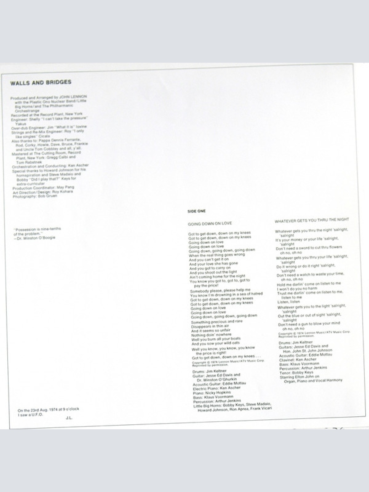 Vinyl / John Lennon - Walls And Bridges