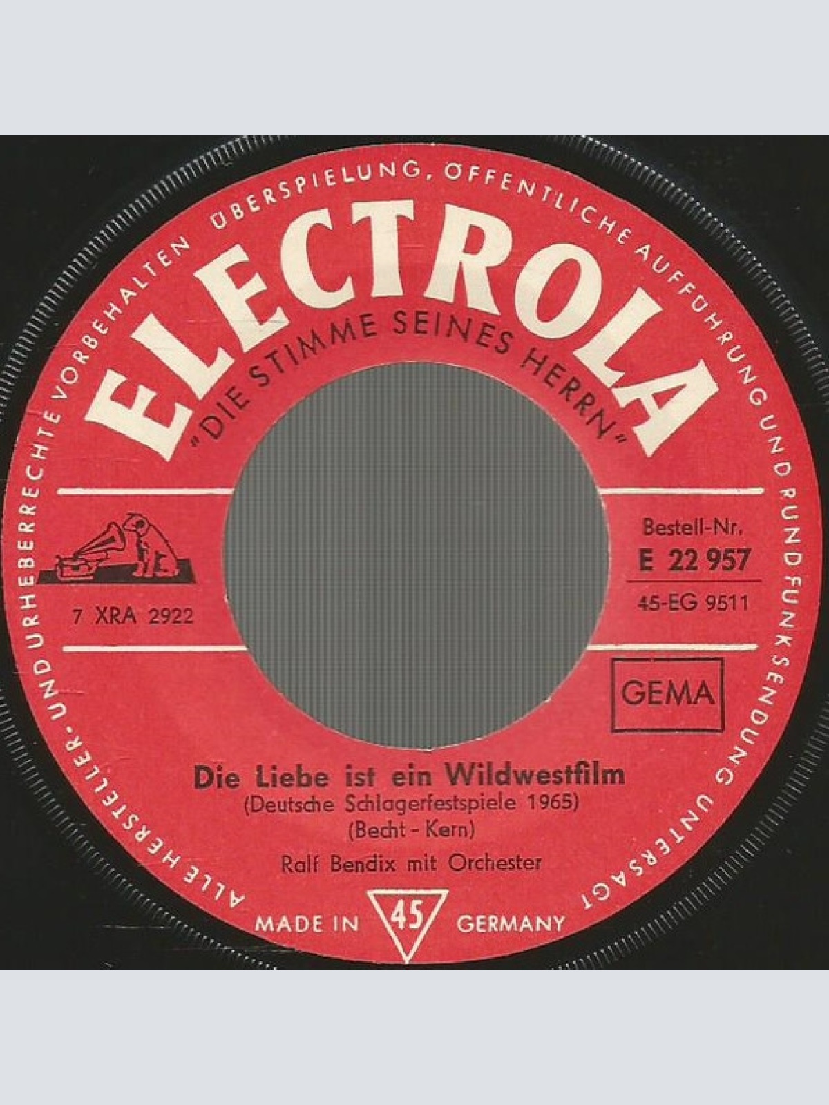 Vinyl / Ralf Bendix - Zwei Zigaretten