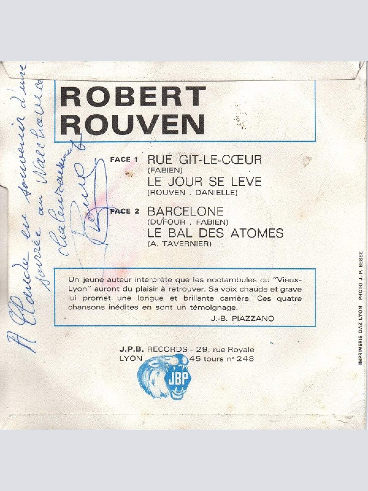 Vinyl / Robert Rouven - Rue Git-Le-Cœur
