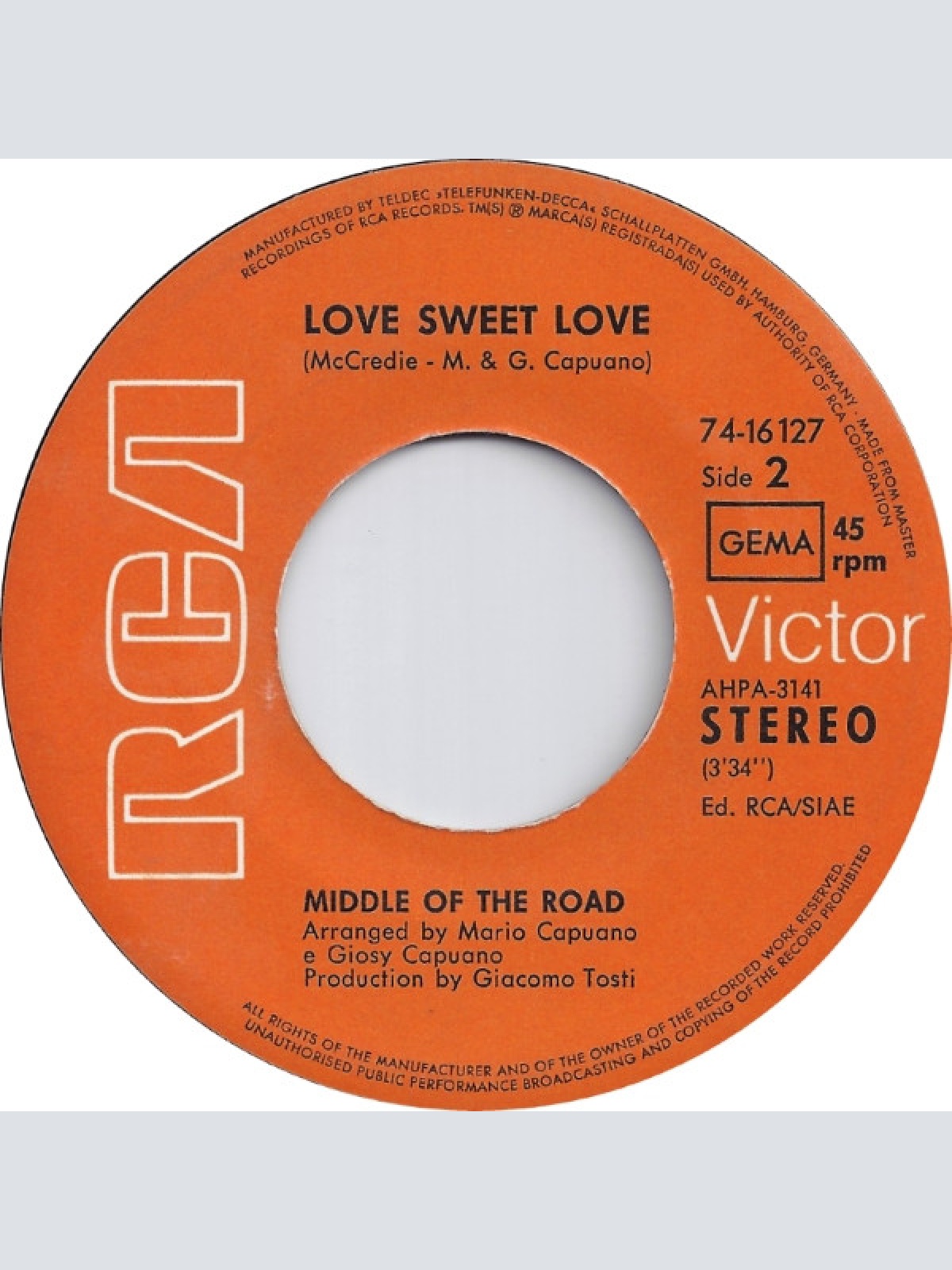 Vinyl / Middle Of The Road - Sacramento