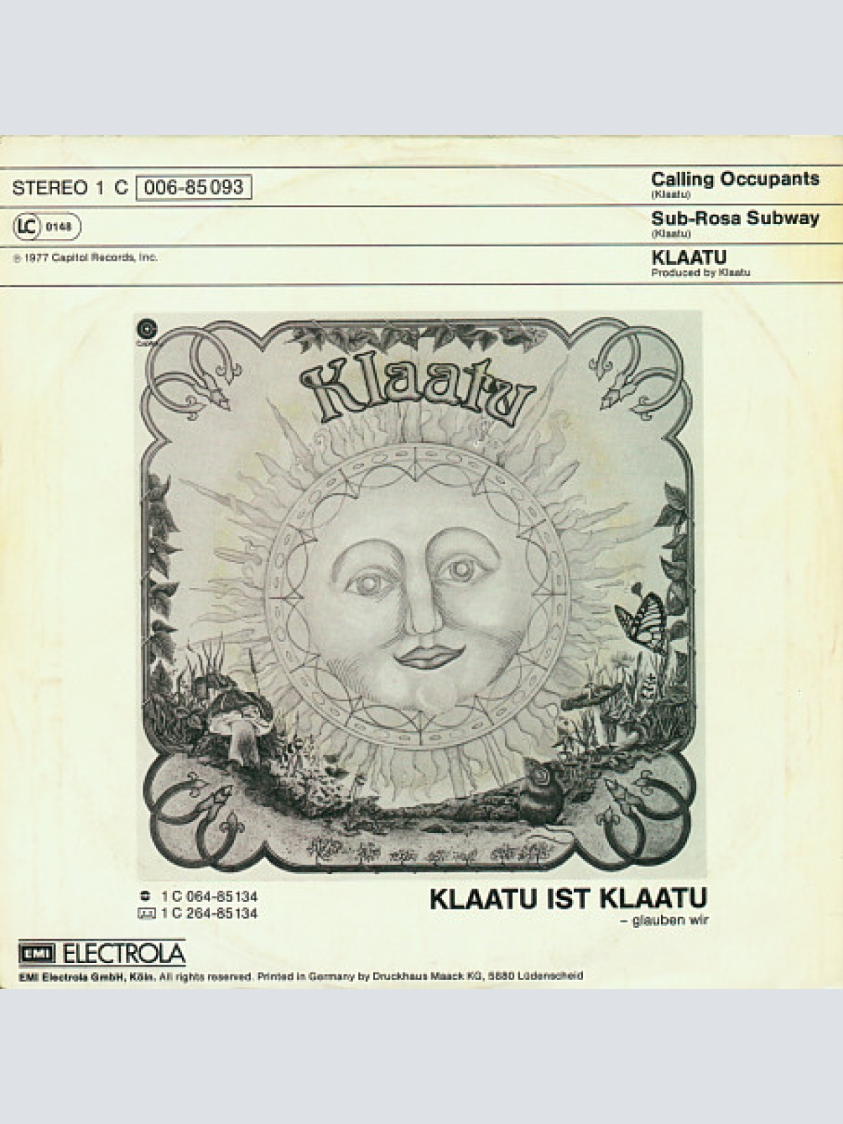 Vinyl / Klaatu - Calling Occupants / Sub-Rosa Subway