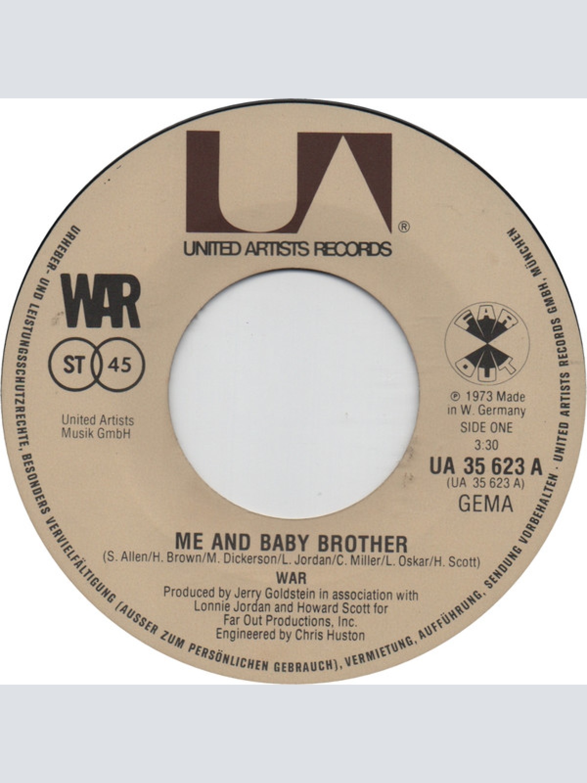 Vinyl / War - Me And Baby Brother