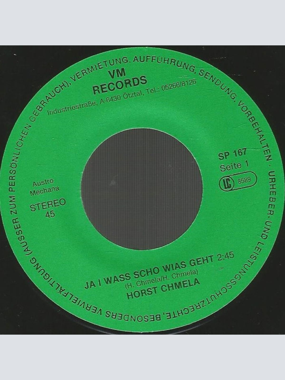 Vinyl / Horst Chmela - Ja I Wass Scho Wias Geht