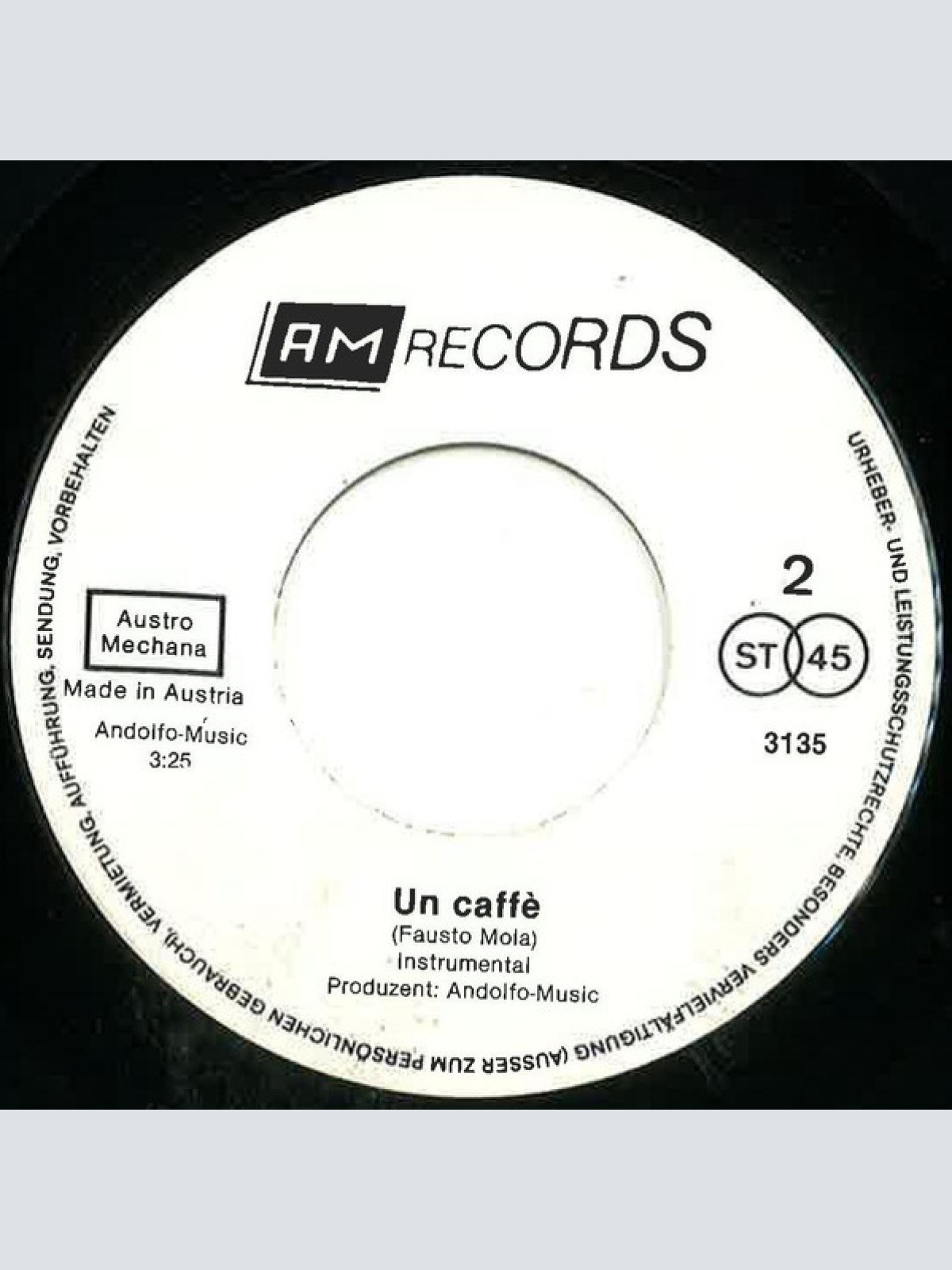 Vinyl / Franco* & Fausto* - Un Caffè