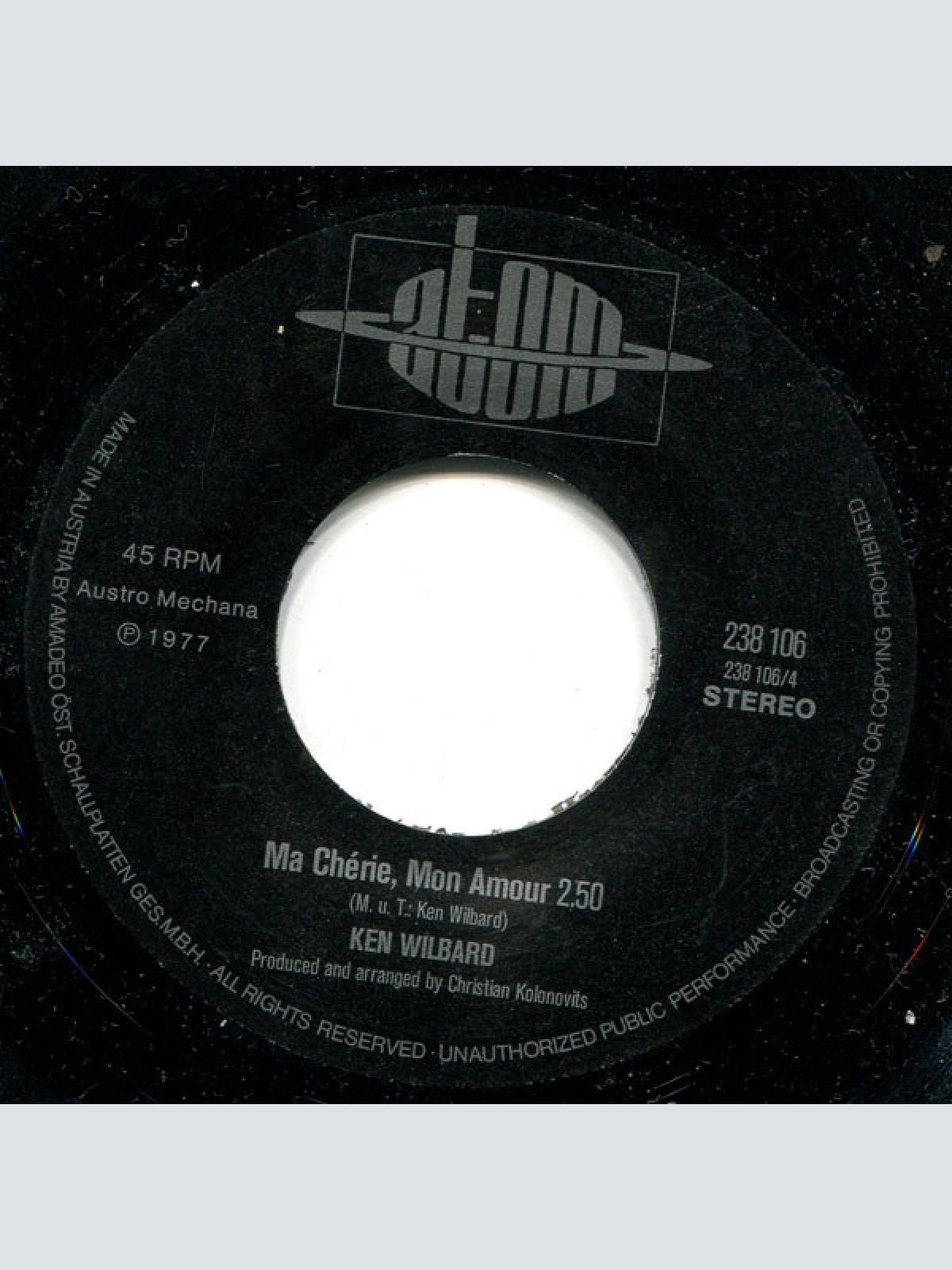 Vinyl / Ken Wilbard - Let's Fly Together / Ma Cherie, Mon Amour