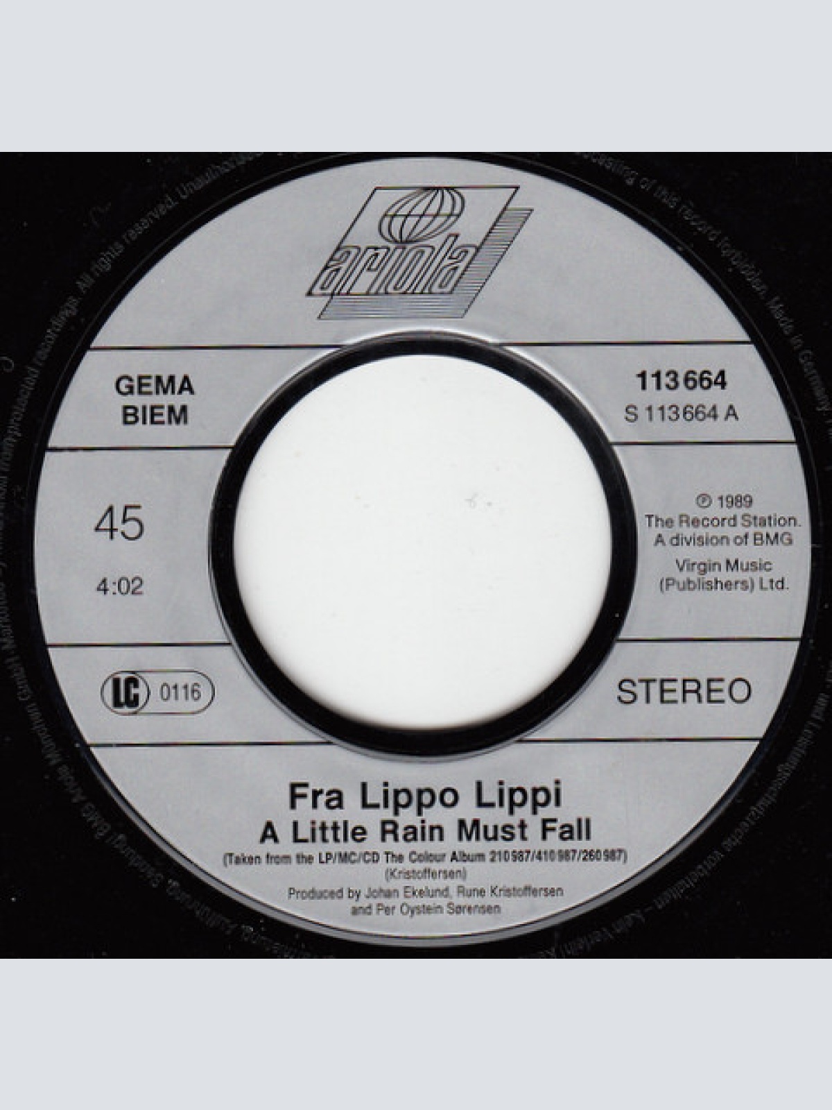 Vinyl / Fra Lippo Lippi - A Little Rain Must Fall