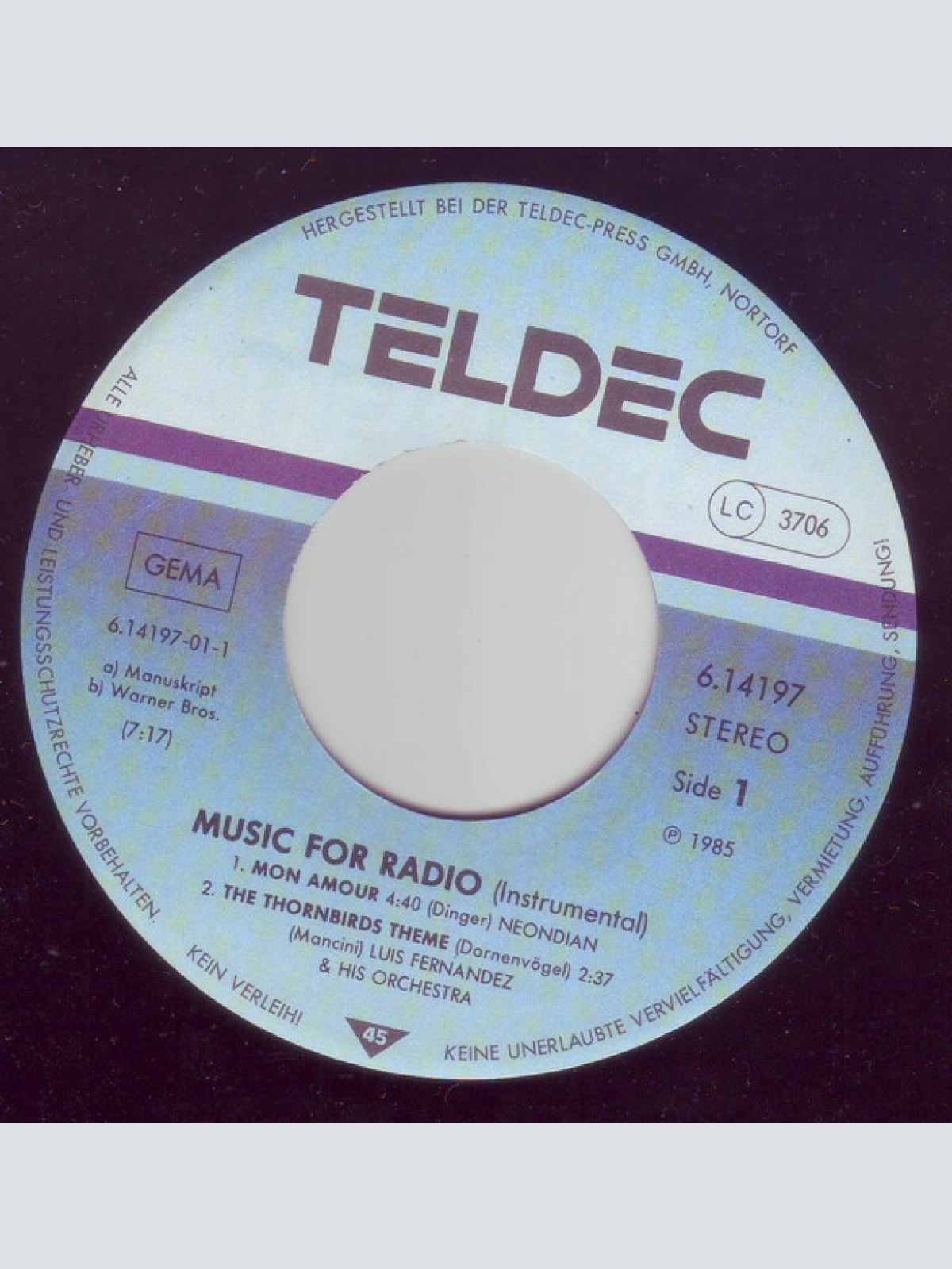 Vinyl / Neondian* / Luis Fernandez & His Orchestra* / Tangerine Dream / The London Symphony Orchestra* - Radio Hits (Music For Radio - Instrumental)