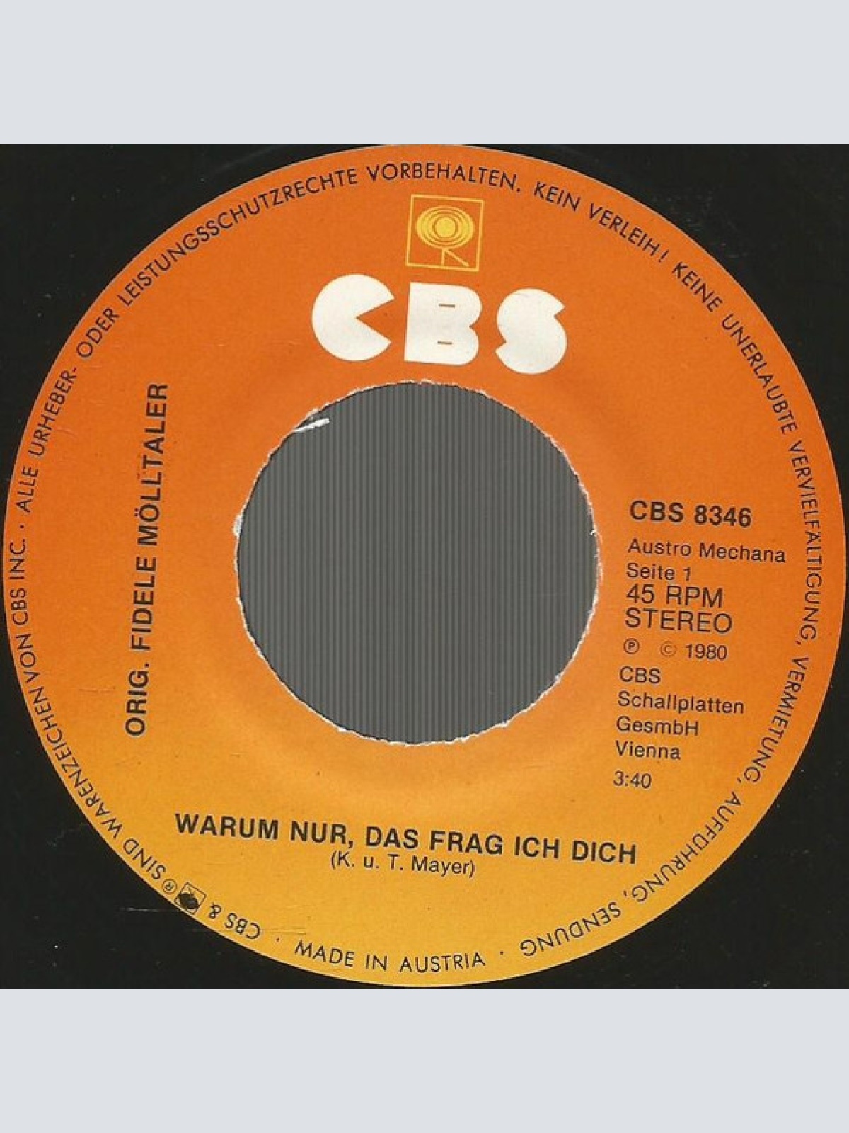 Vinyl / Orig. Fidele Mölltaler* - Warum Nur, Das Frag Ich Dich