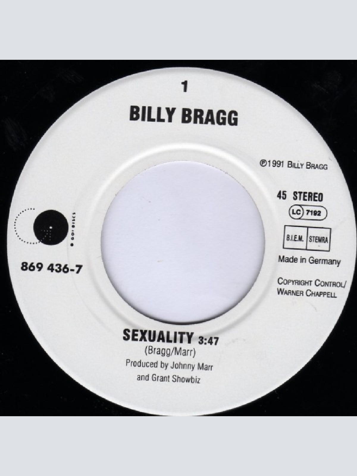 Vinyl / Billy Bragg - Sexuality