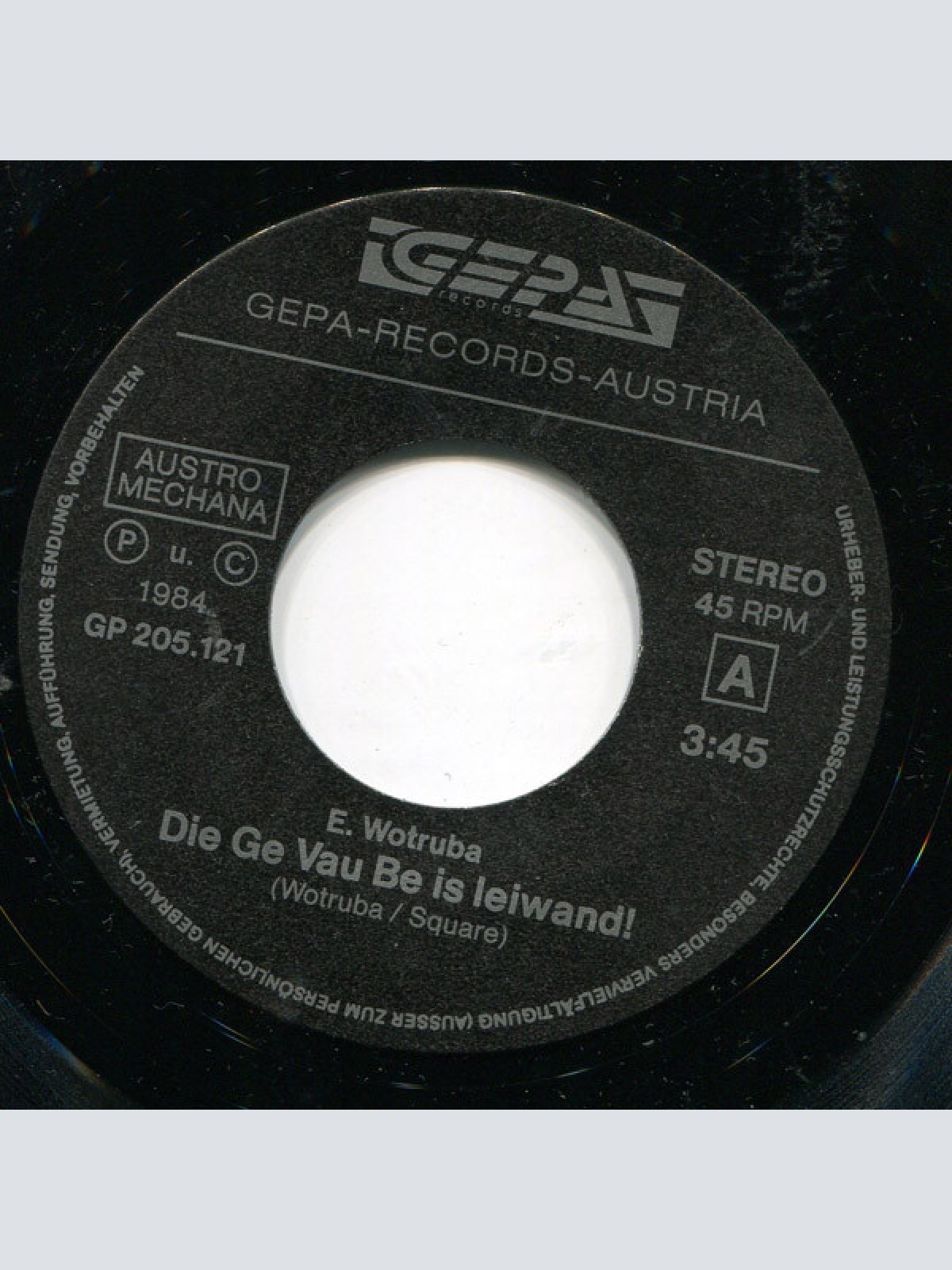 Vinyl / Wotruba* - Die Ge Vau Be Is Leiwand !