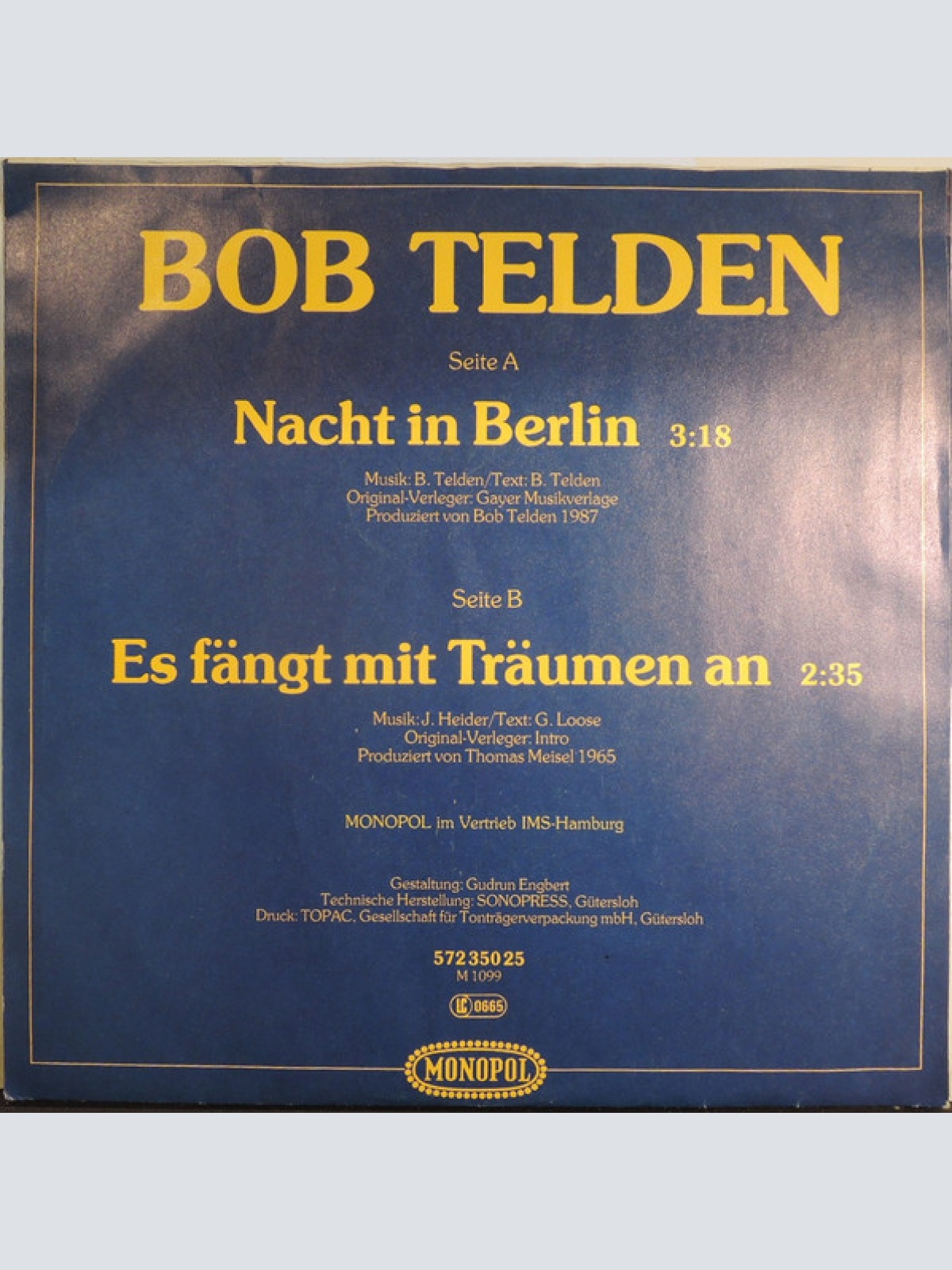 Vinyl / Bob Telden - Nacht In Berlin