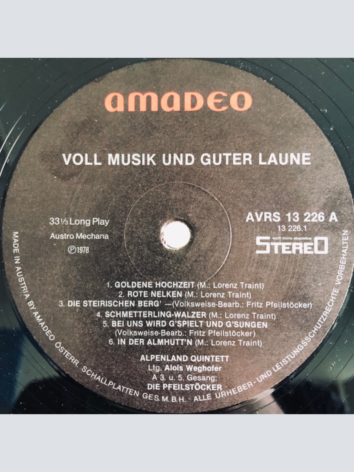 Vinyl / Alpenland Quintett*, Die Pfeilstöcker - Voll Musik Und Guter Laune
