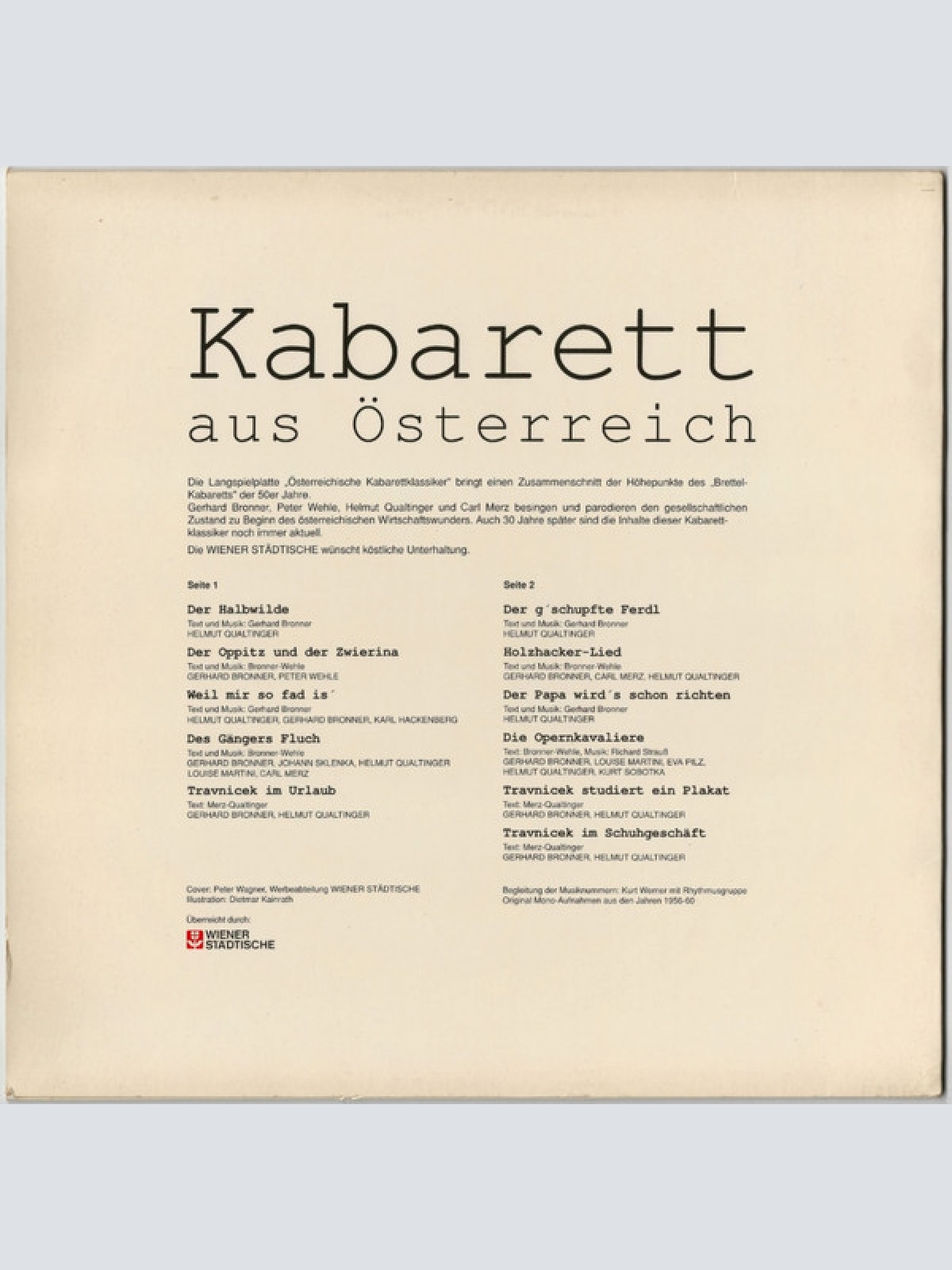 Vinyl / Various - Kabarett Aus Österreich - Kabarettklassiker Aus Den 50er Jahren