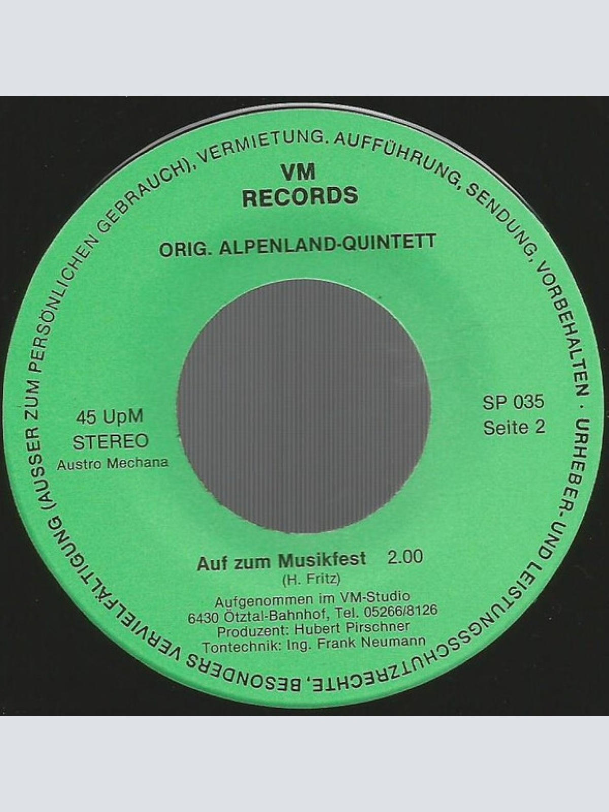 Vinyl / Orig. Alpenland Quintett - Lederhosen-Jodler / Auf Zum Musikfest