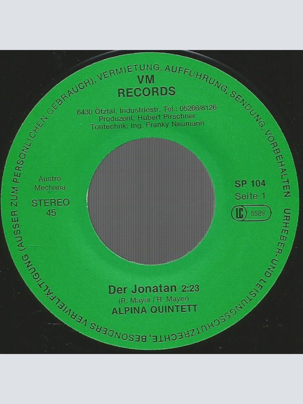 Vinyl / Alpina Quintett - Der Jonatan