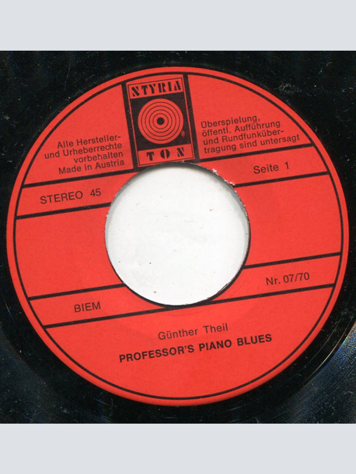 Vinyl / Günther Theil, The Thirteens (2) - Blues Song Chanson