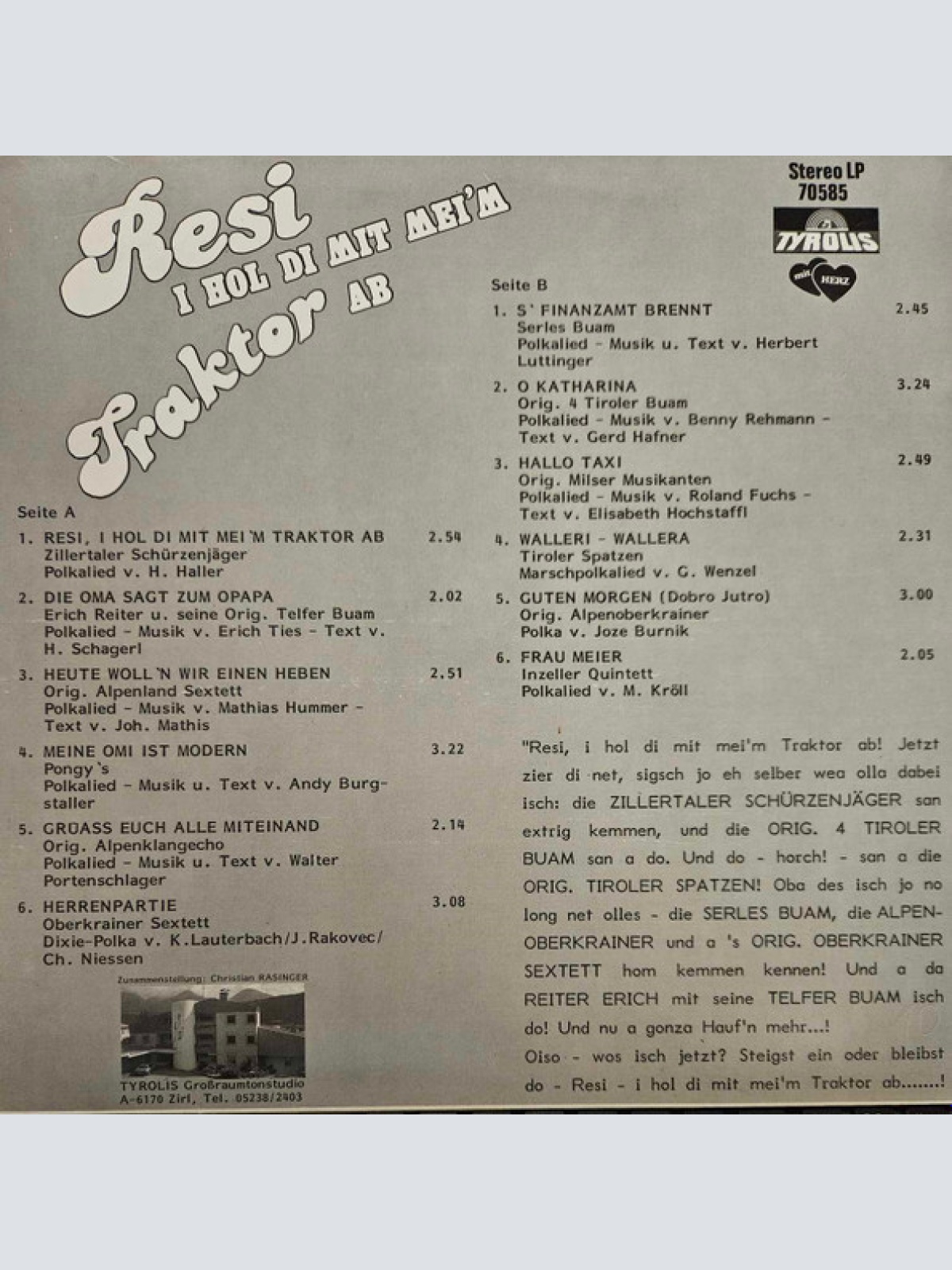 Vinyl / Various - Resi I Hol Di Mit Mei'm Traktor Ab