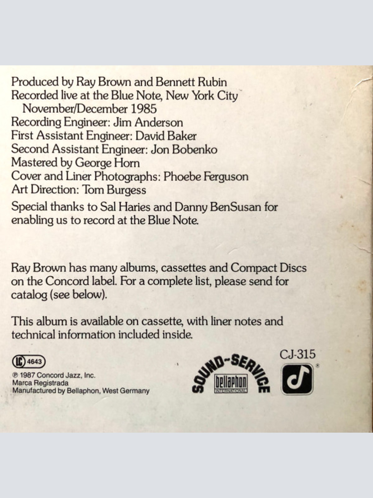 Vinyl / Ray Brown Trio - The Red Hot Ray Brown Trio