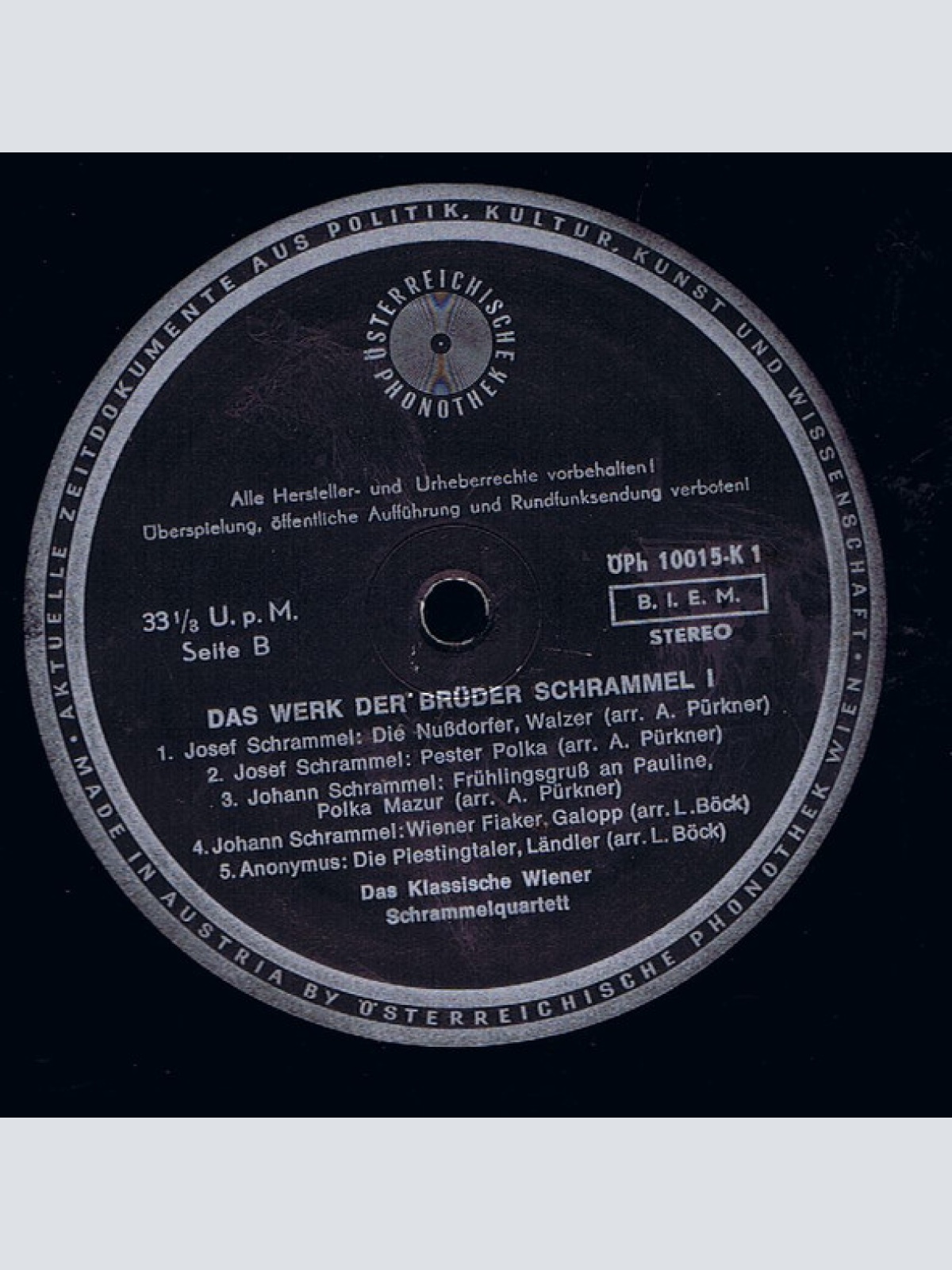 Vinyl / Das Klassische Wiener Schrammelquartett - Das Werk Der Brüder Schrammel