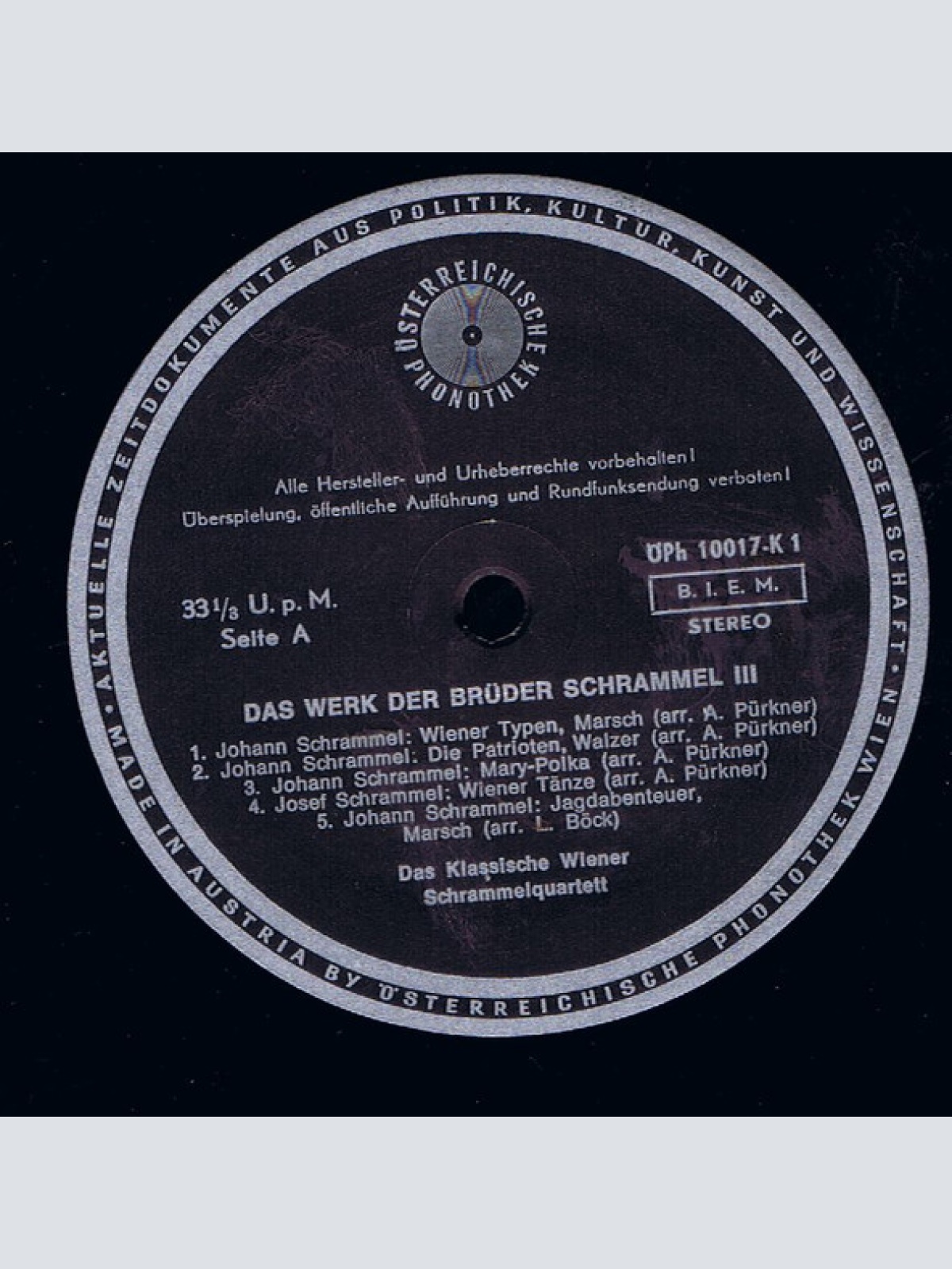 Vinyl / Das Klassische Wiener Schrammelquartett - Das Werk Der Brüder Schrammel