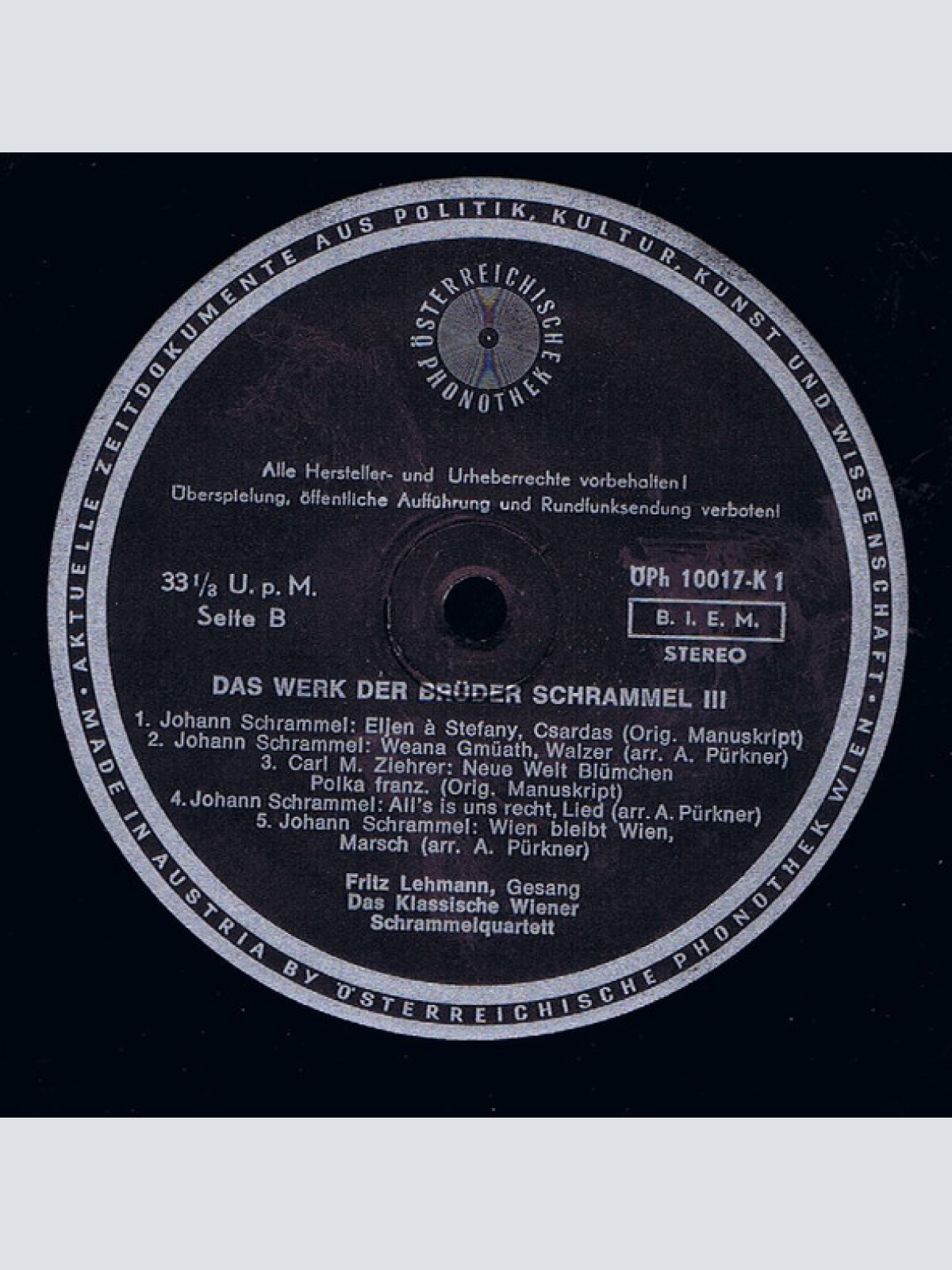 Vinyl / Das Klassische Wiener Schrammelquartett - Das Werk Der Brüder Schrammel