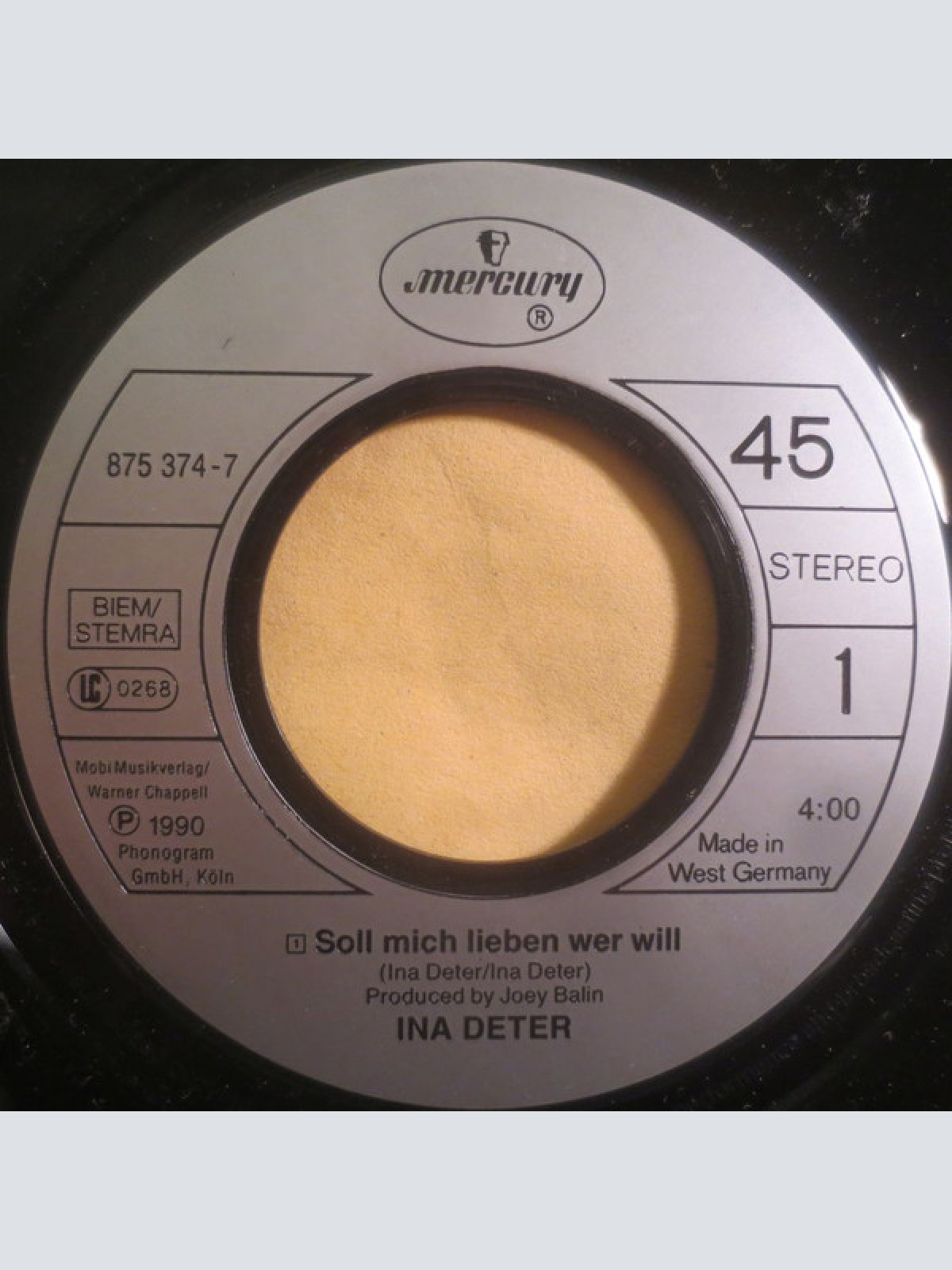 Vinyl / Ina Deter - Soll Mich Lieben Wer Will