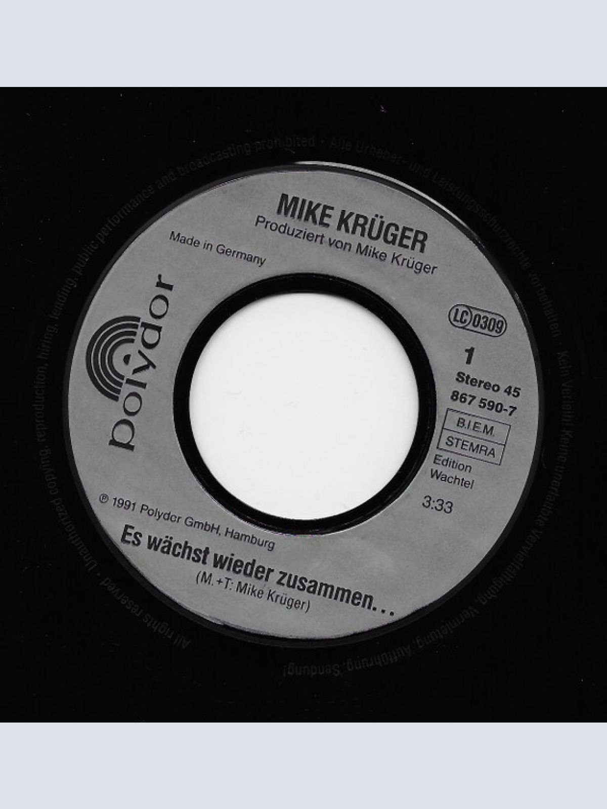 Vinyl / Mike Krüger - Es Wächst Wieder Zusammen...