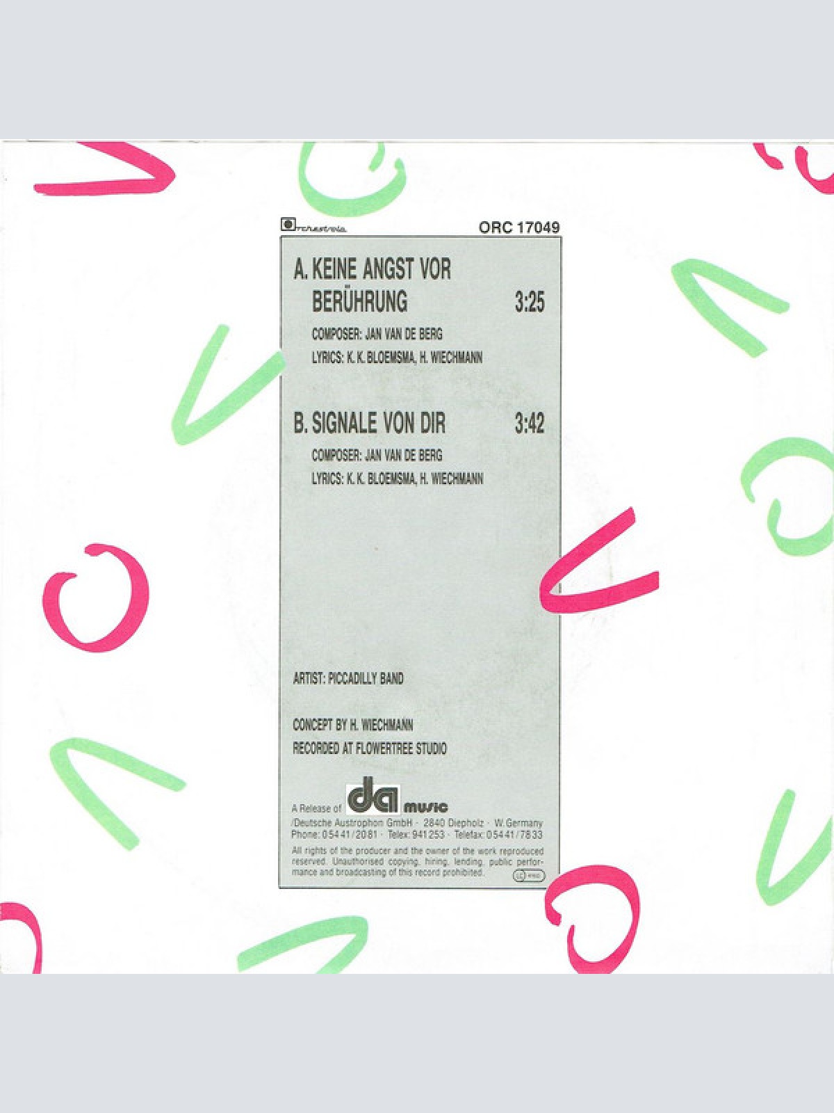 Vinyl / Piccadilly Band - Keine Angst vor Berührung