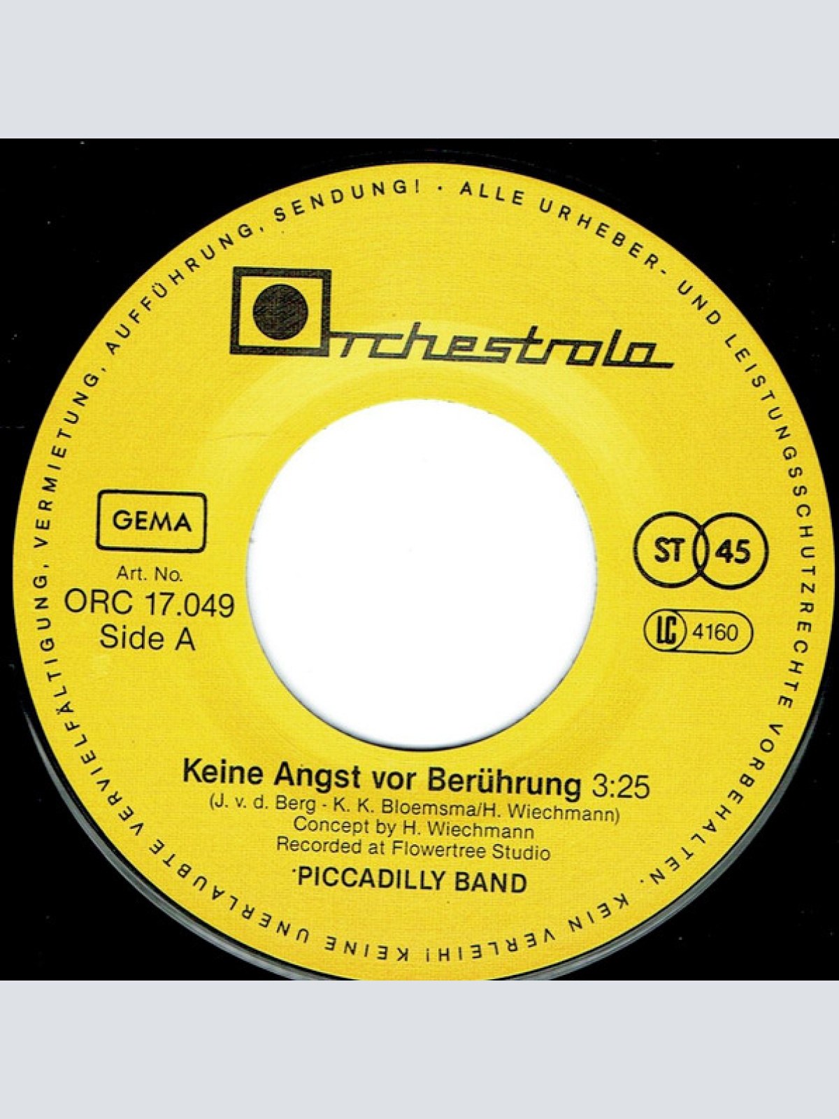 Vinyl / Piccadilly Band - Keine Angst vor Berührung