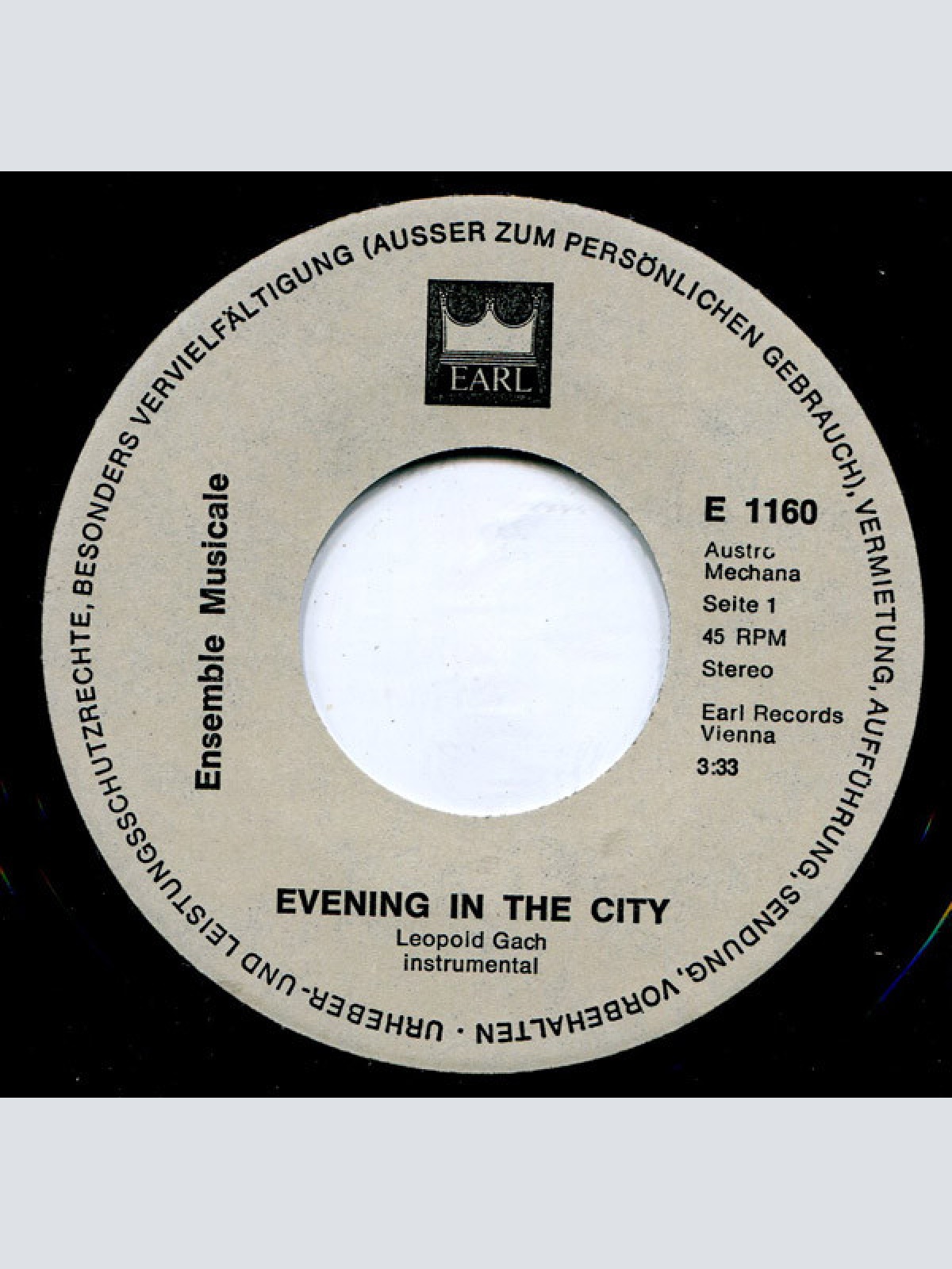 Vinyl / Ensemble Musicale - Evening In The City / Walking On The Shore