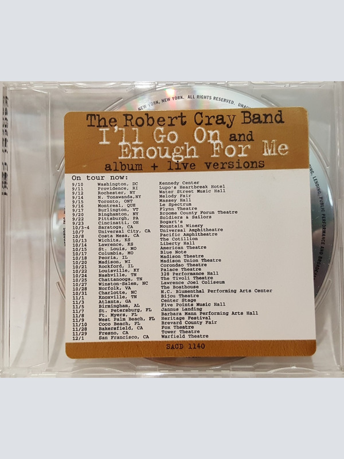 CD / Robert Cray - I'll Go On / Enough For Me