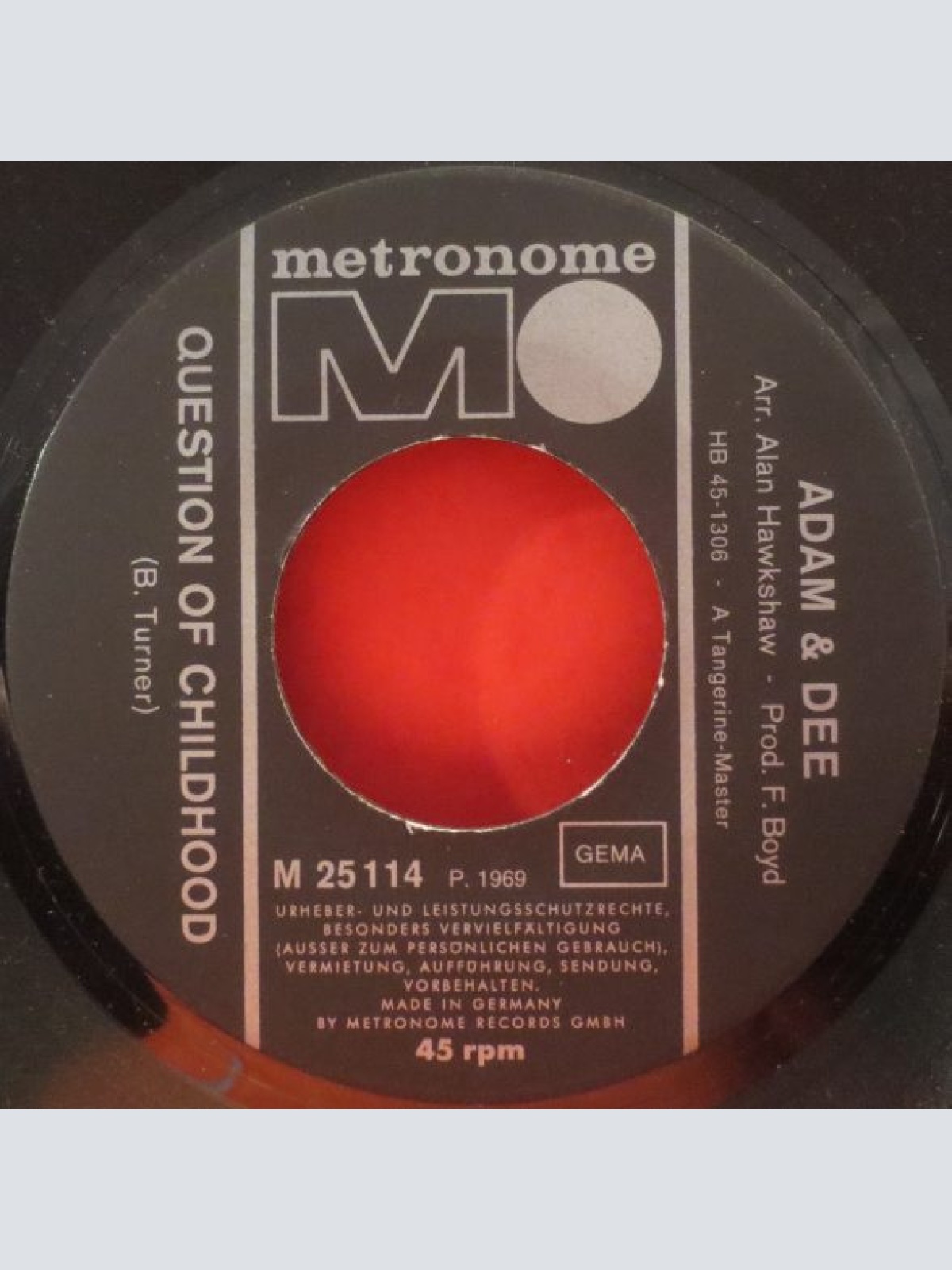 Vinyl / Adam & Dee - Question Of Childhood