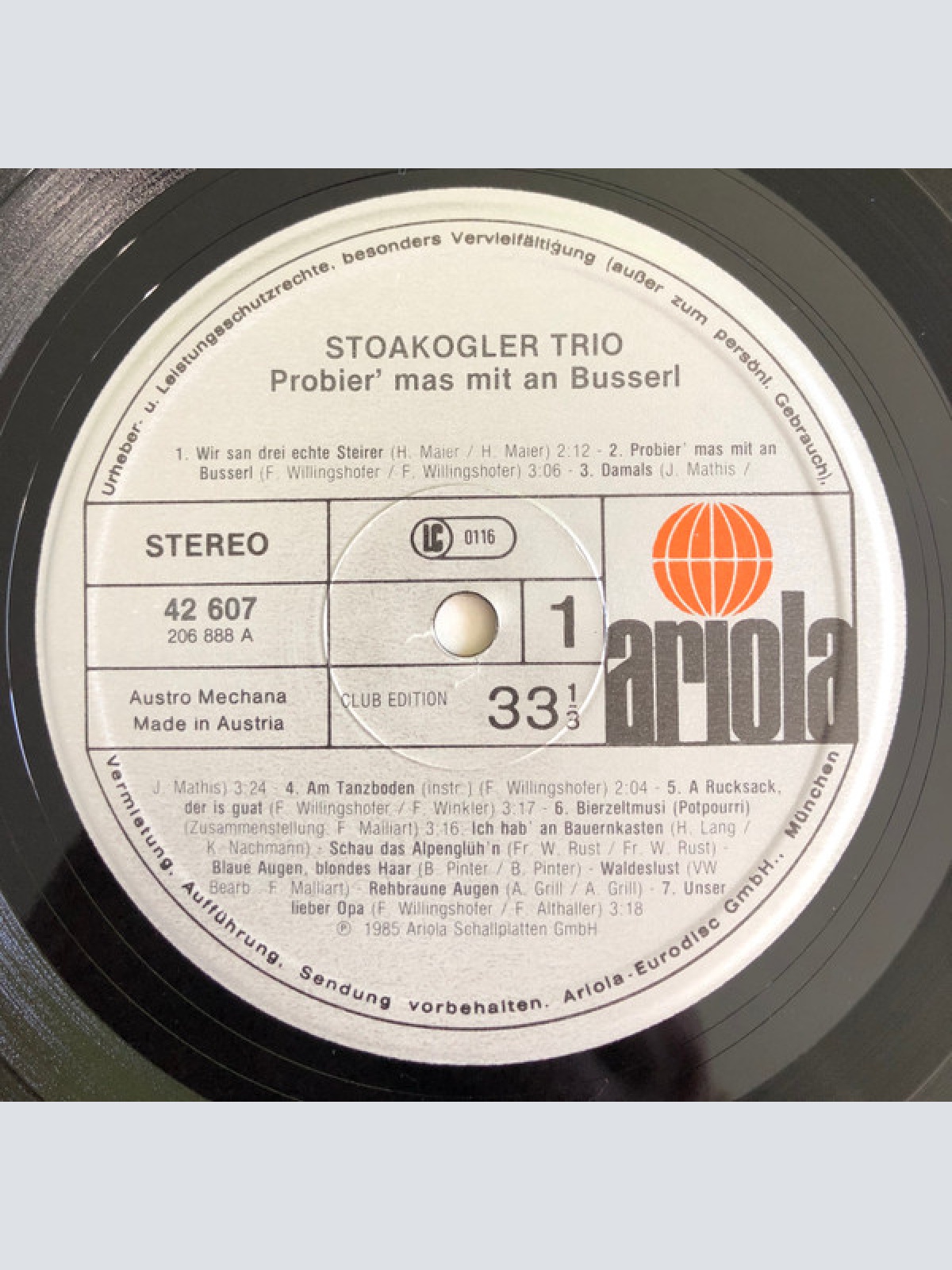 Vinyl / Das Stoakogler Trio* - Probier' Mas Mit An Busserl