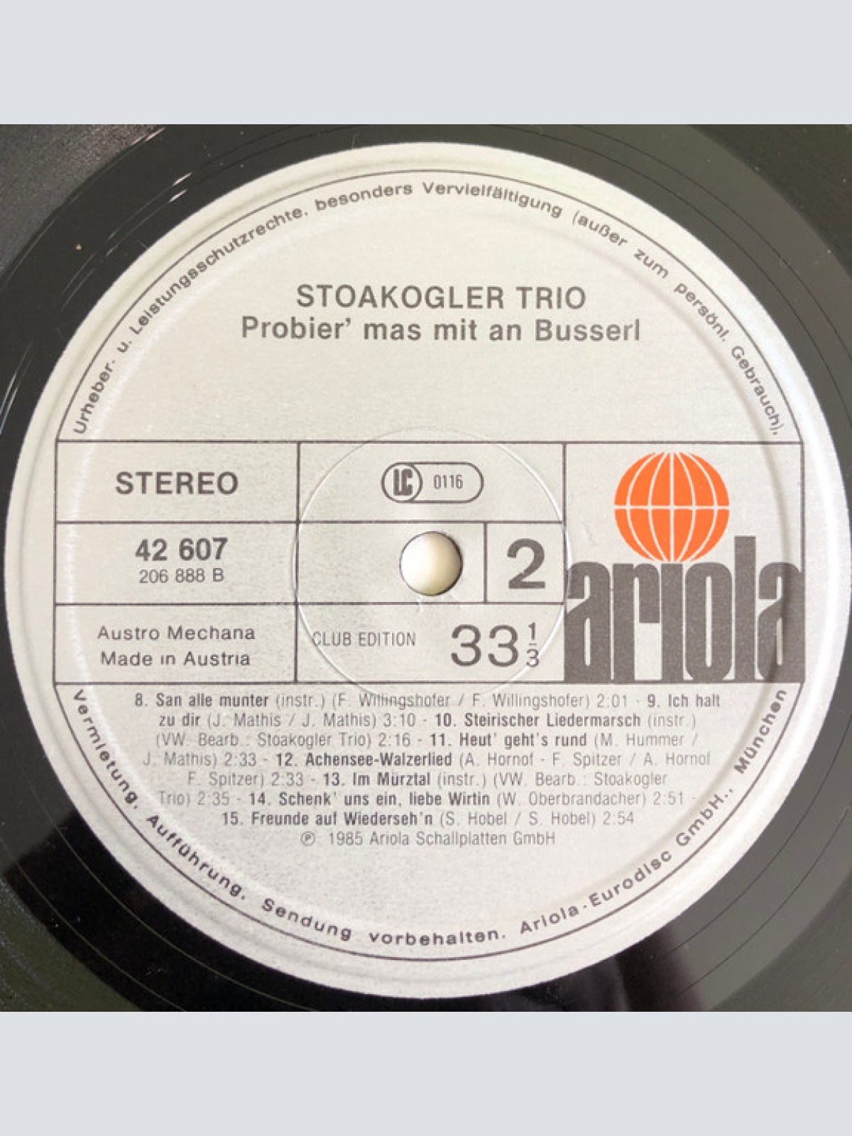 Vinyl / Das Stoakogler Trio* - Probier' Mas Mit An Busserl