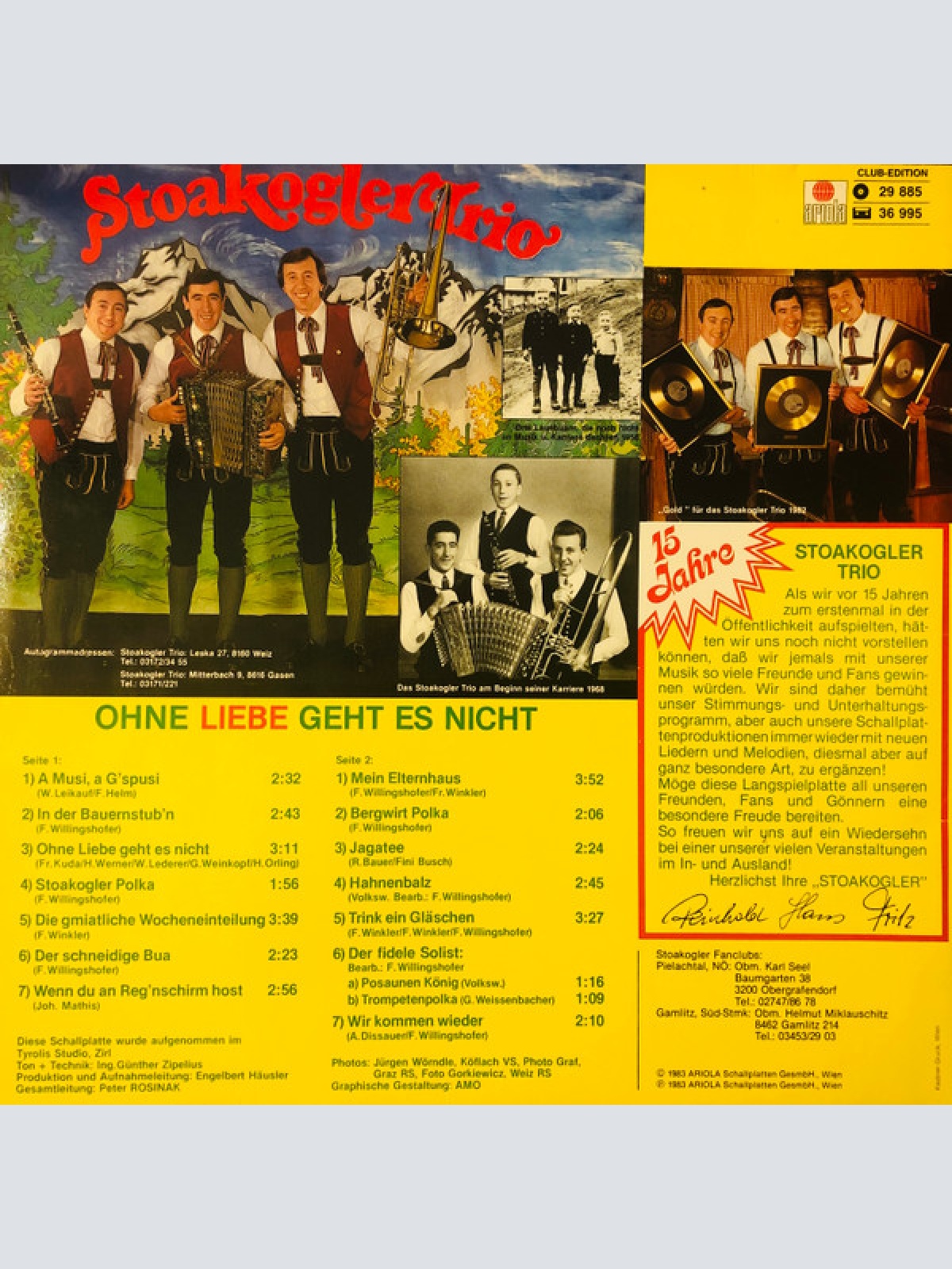 Vinyl / Das Stoakogler Trio* - Ohne Liebe Geht Es Nicht