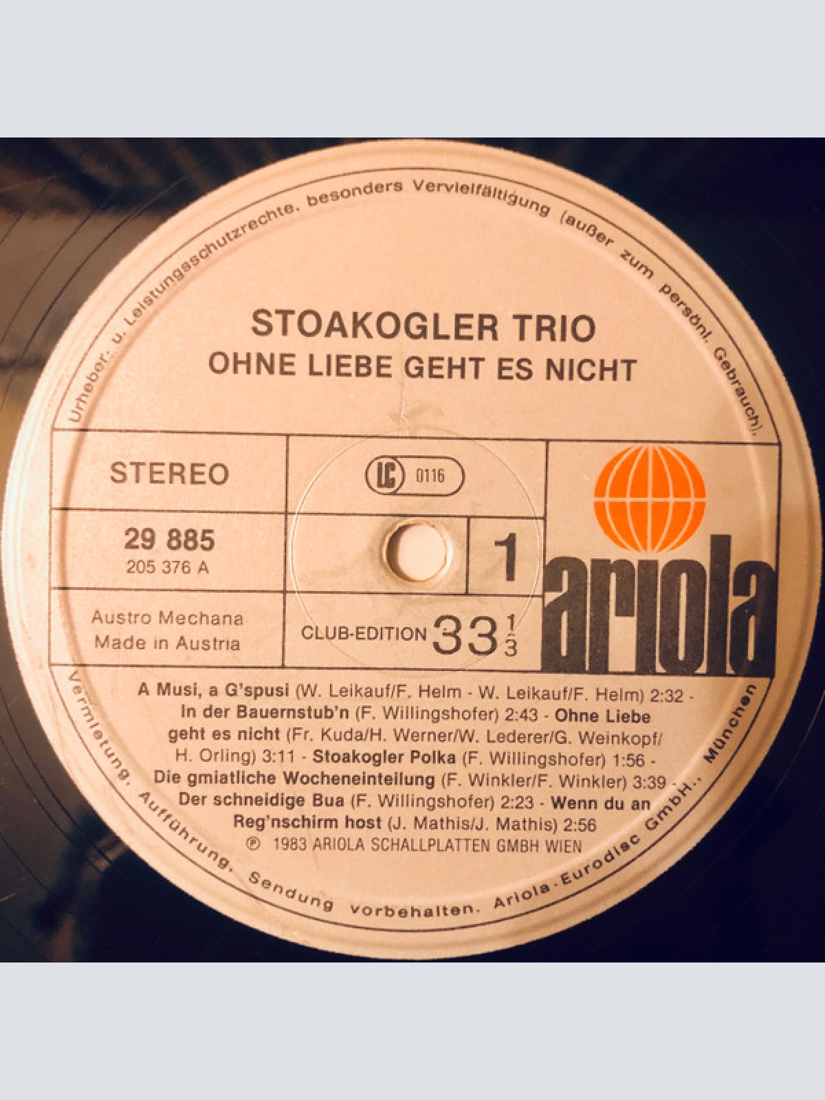 Vinyl / Das Stoakogler Trio* - Ohne Liebe Geht Es Nicht