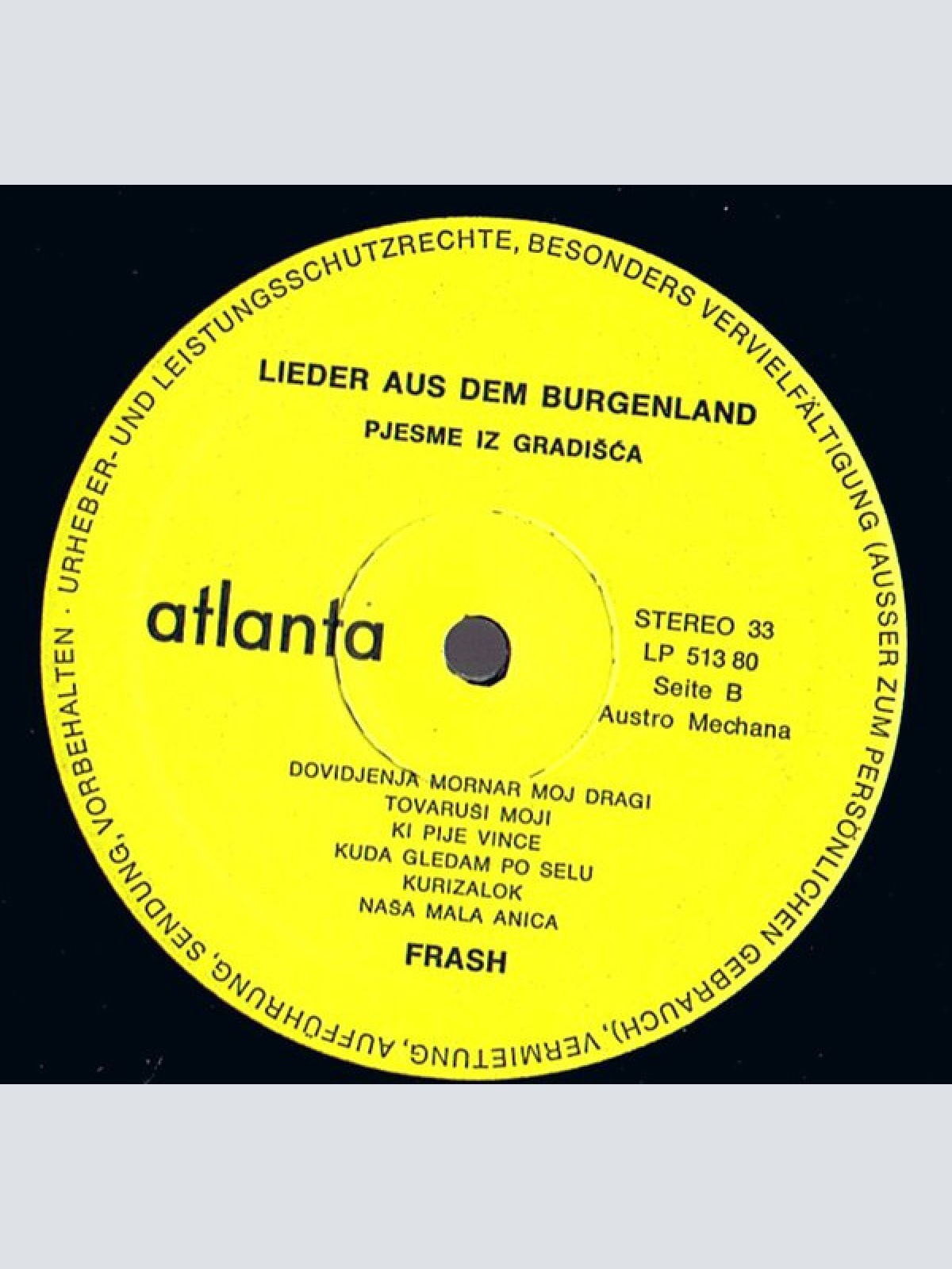 Vinyl / Franz Jordanich, Stefan Kuzmits, Hans Palatin, Alfred Kuzmits - Lieder Aus Dem Burgenland / Pjesme Iz Gradiṥća