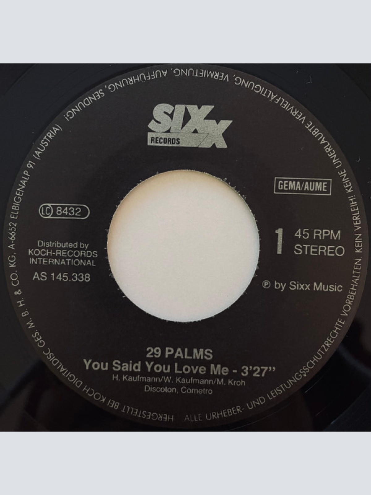 Vinyl / 29 Palms (3) - You Said You Love Me