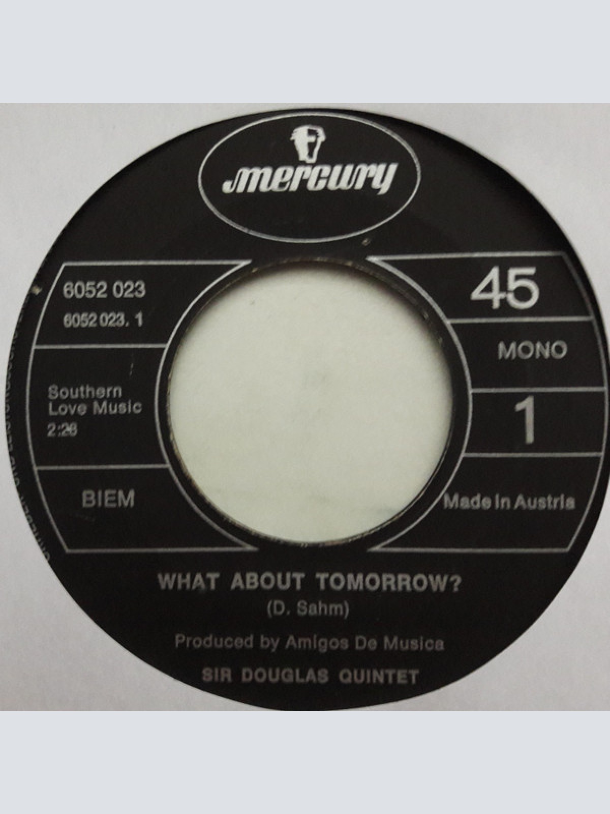 Vinyl / Sir Douglas Quintet - What About Tomorrow