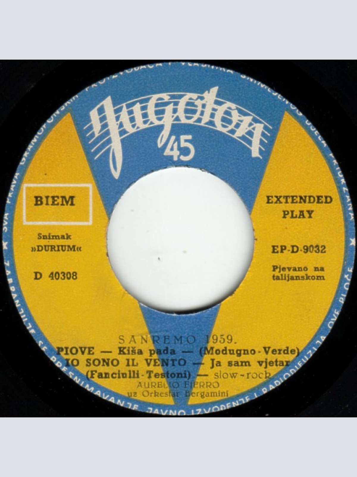 Vinyl / Aurelio Fierro - Sanremo 1959