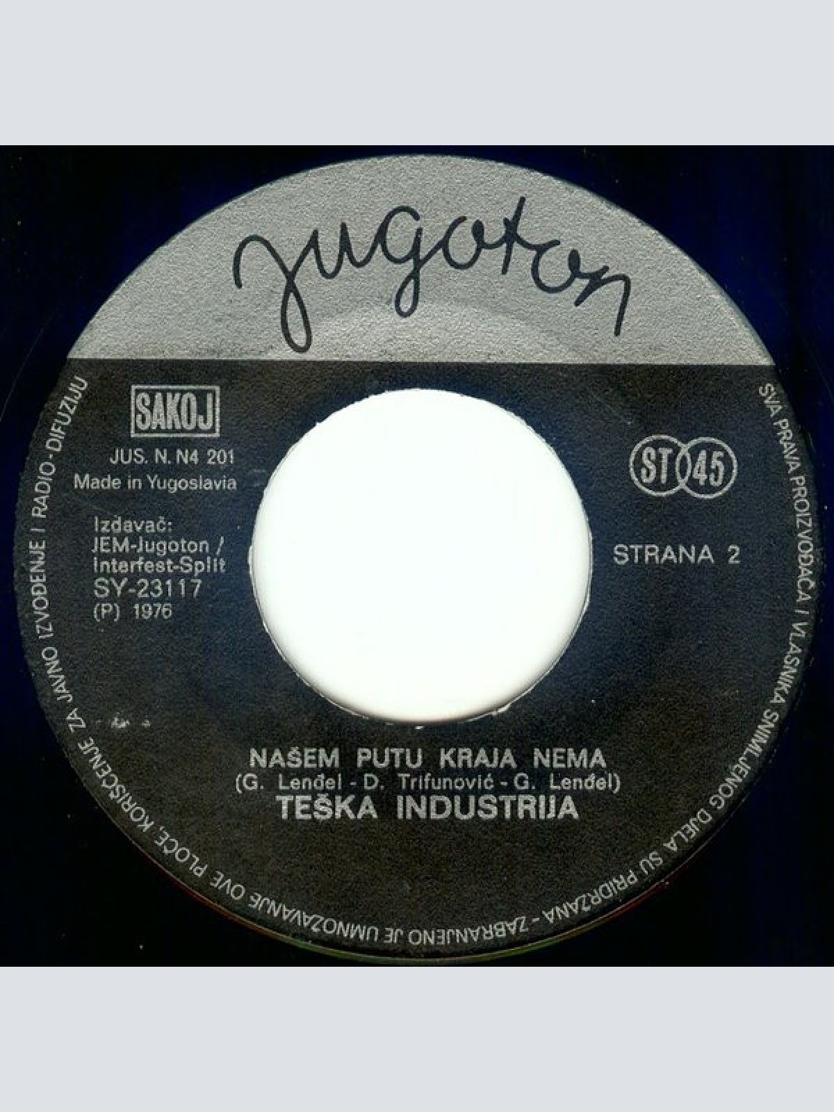 Vinyl / Teška Industrija - Život Je Maskenbal / Našem Putu Kraja Nema