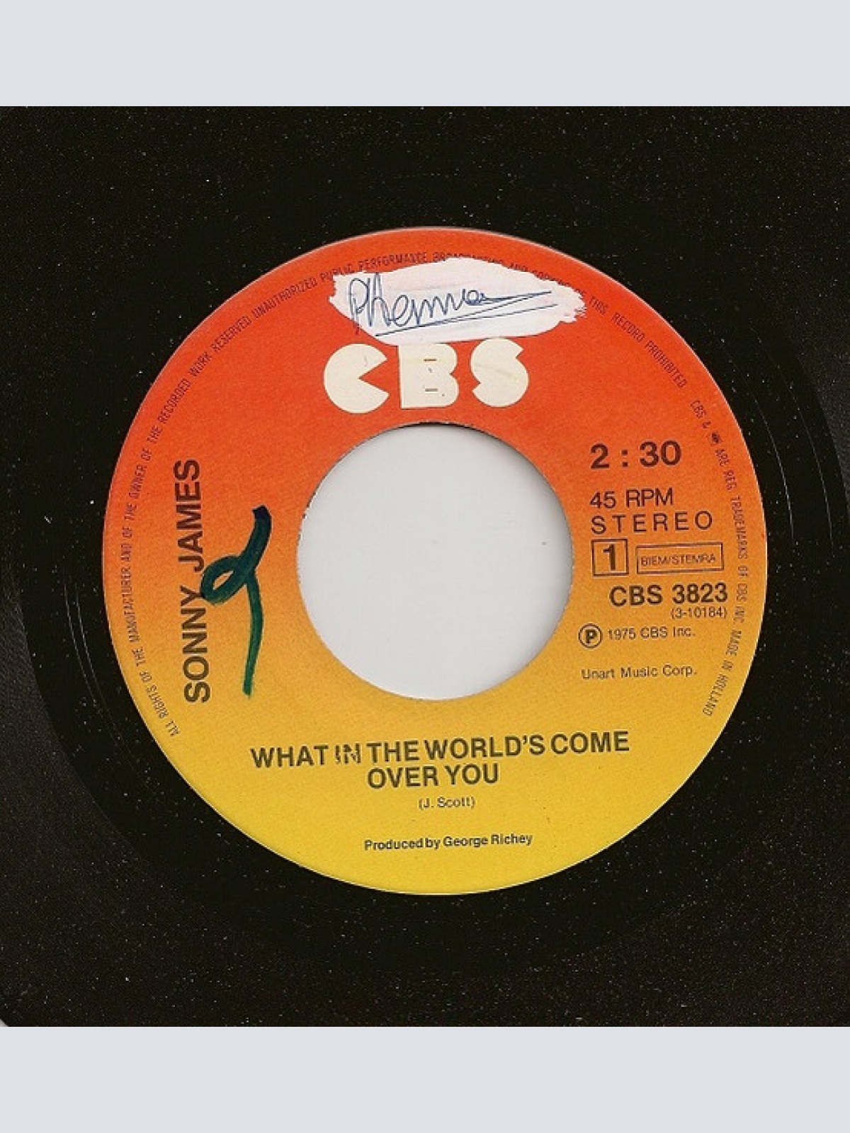 Vinyl / Sonny James - What In The World's Come Over You