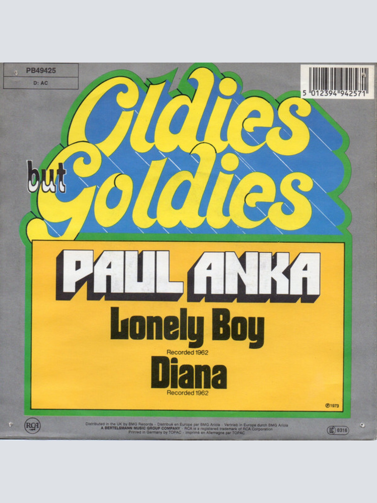Vinyl / Paul Anka - Lonely Boy / Diana